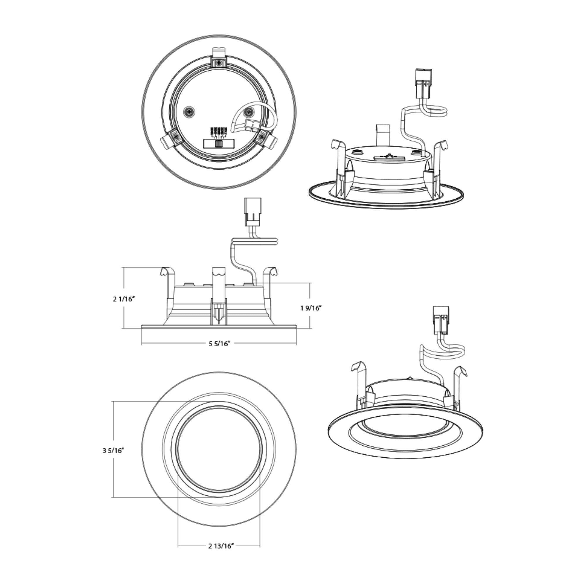 4" Retrofit Downlight with Nightlight, 700 Lm, 5-CCT, White Smooth Trim