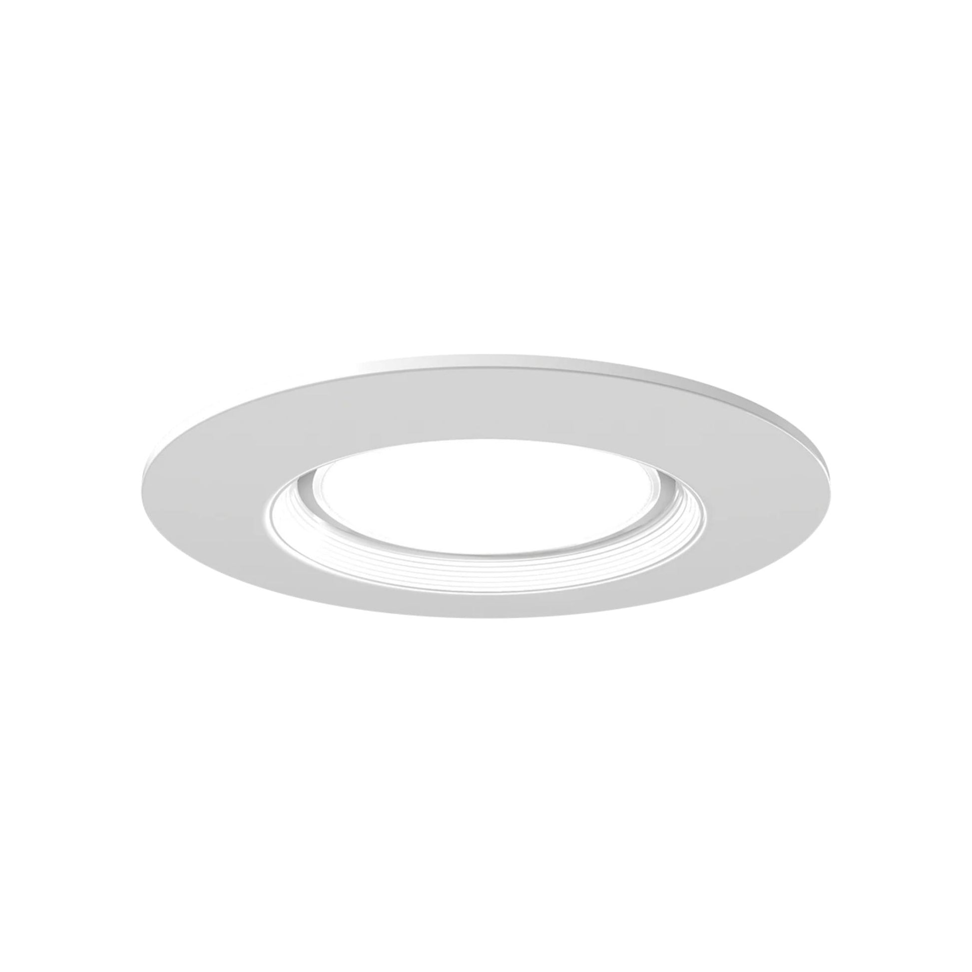 4" Retrofit Downlight with Nightlight, 700 Lm, 5-CCT, White Baffle Trim - Bees Lighting