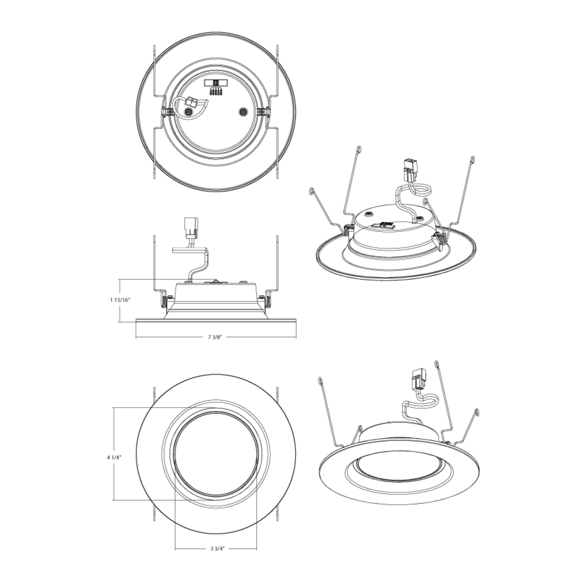 6" Retrofit Downlight with Nightlight, 960 Lm, 5-CCT, White Smooth Trim