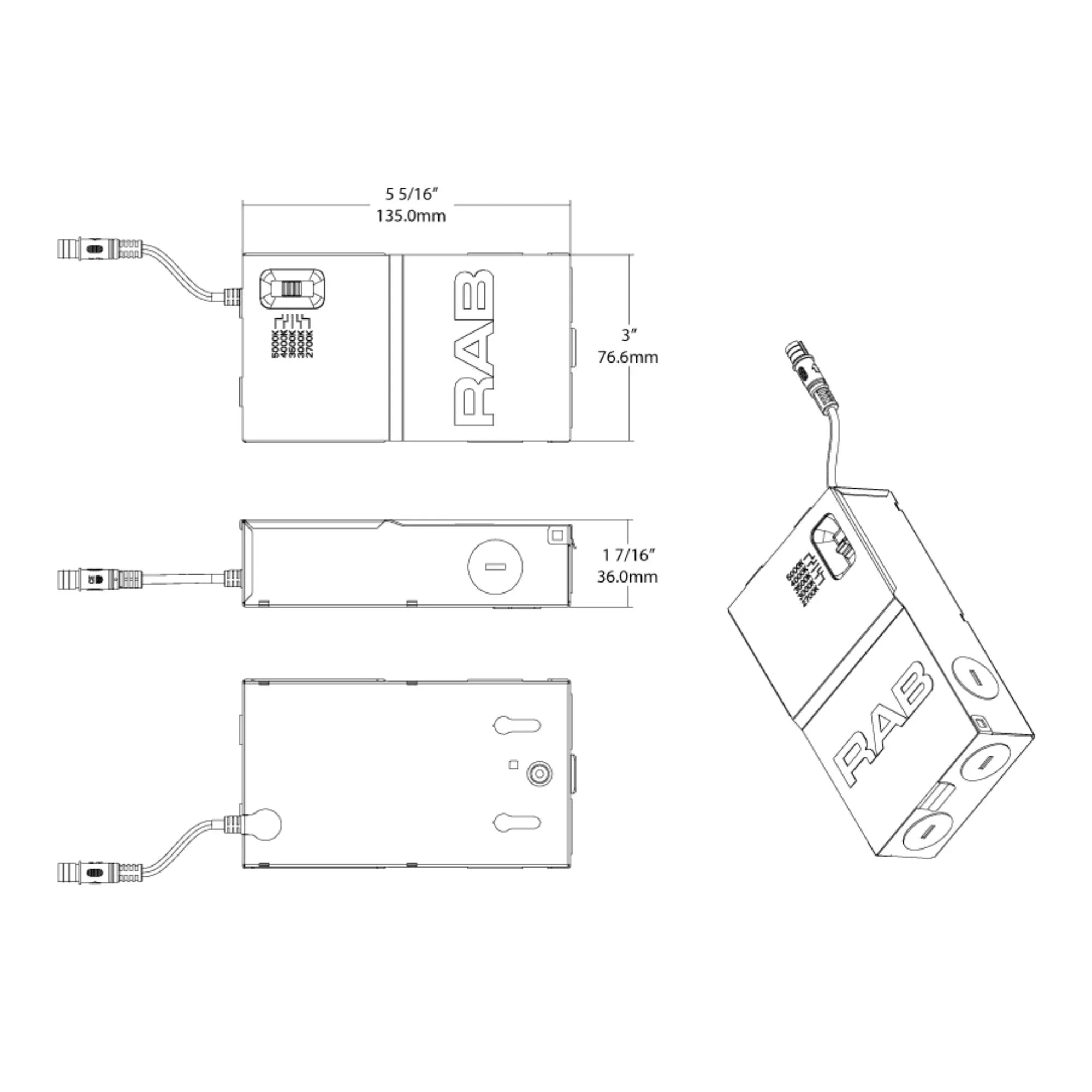 RAB Lighting - RAB 120-277V Universal LED Driver for 6" HALED | Bees Lighting