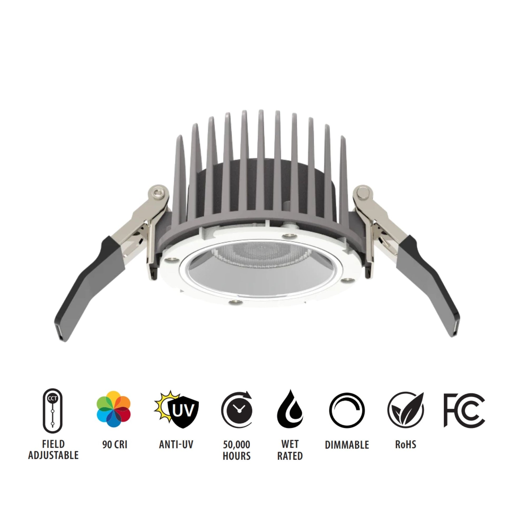 4" HALED Canless Recessed Downlight, 1100 Lumens, Selectable CCT - Bees Lighting