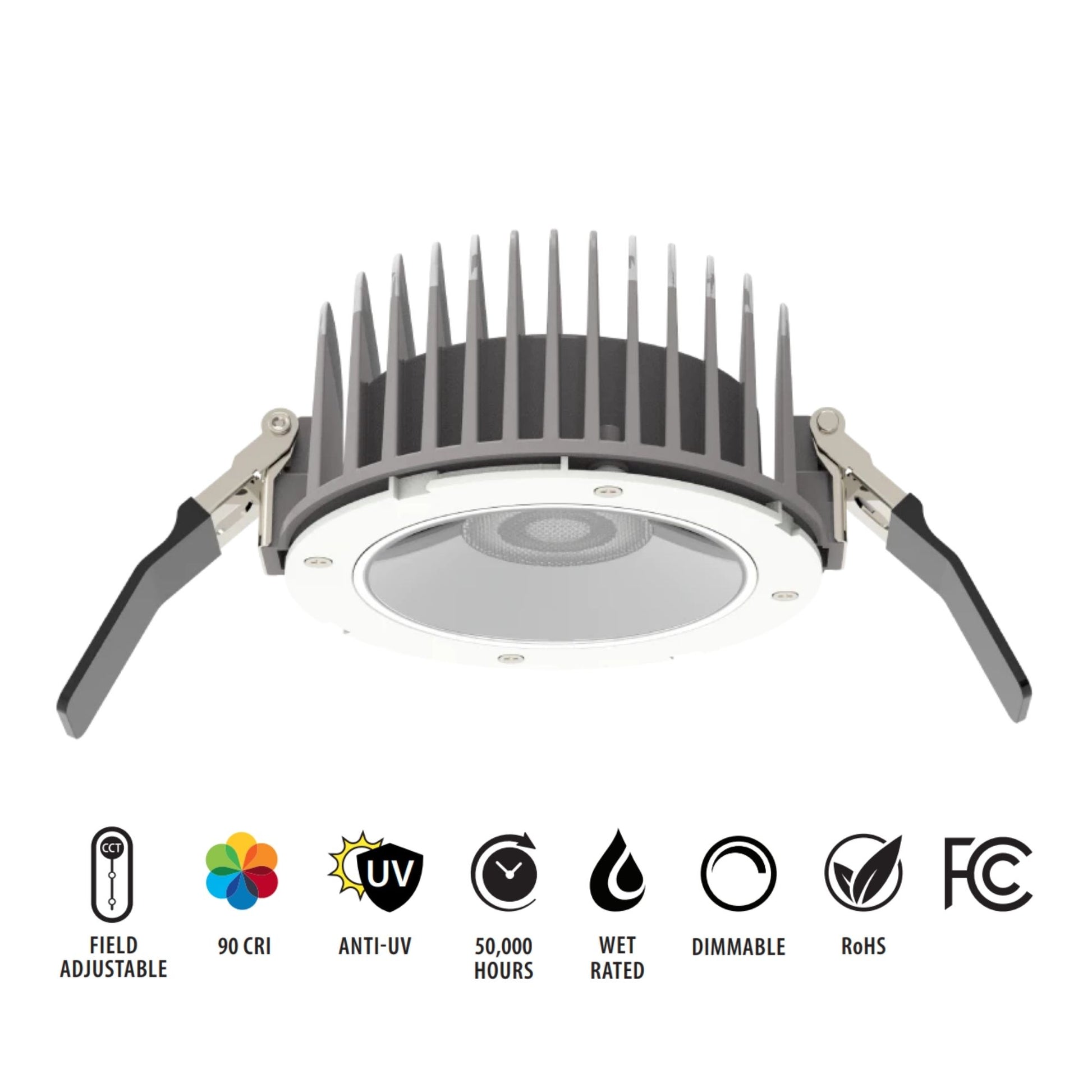 6" HALED Canless Recessed Downlight, 1800 Lumens, Selectable CCT - Bees Lighting