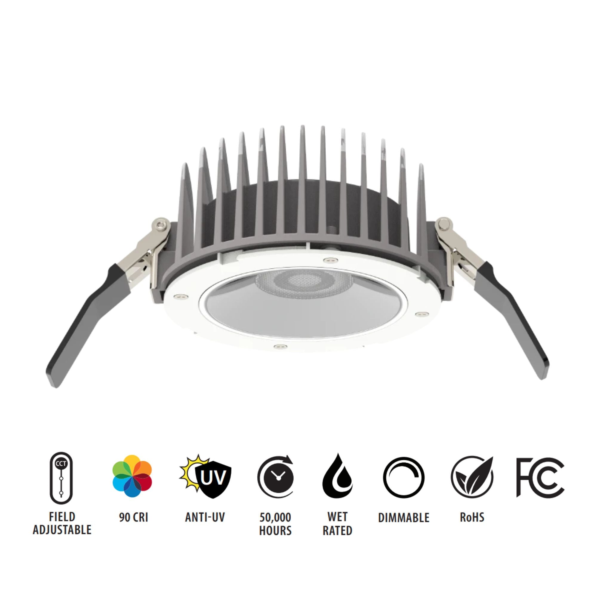6" HALED Canless Recessed Downlight, 1800 Lumens, Selectable CCT