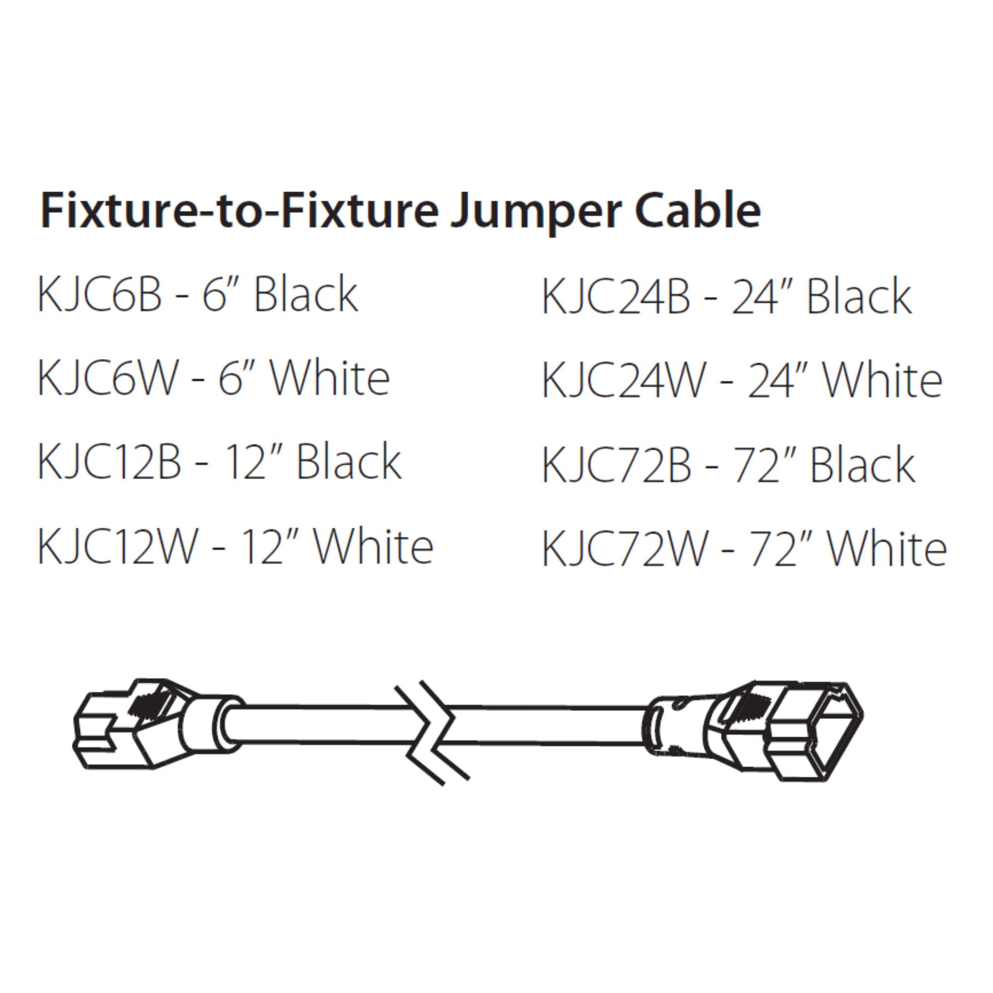 KNOOK Jumper Cable 72 inches fixture to fixture, Black