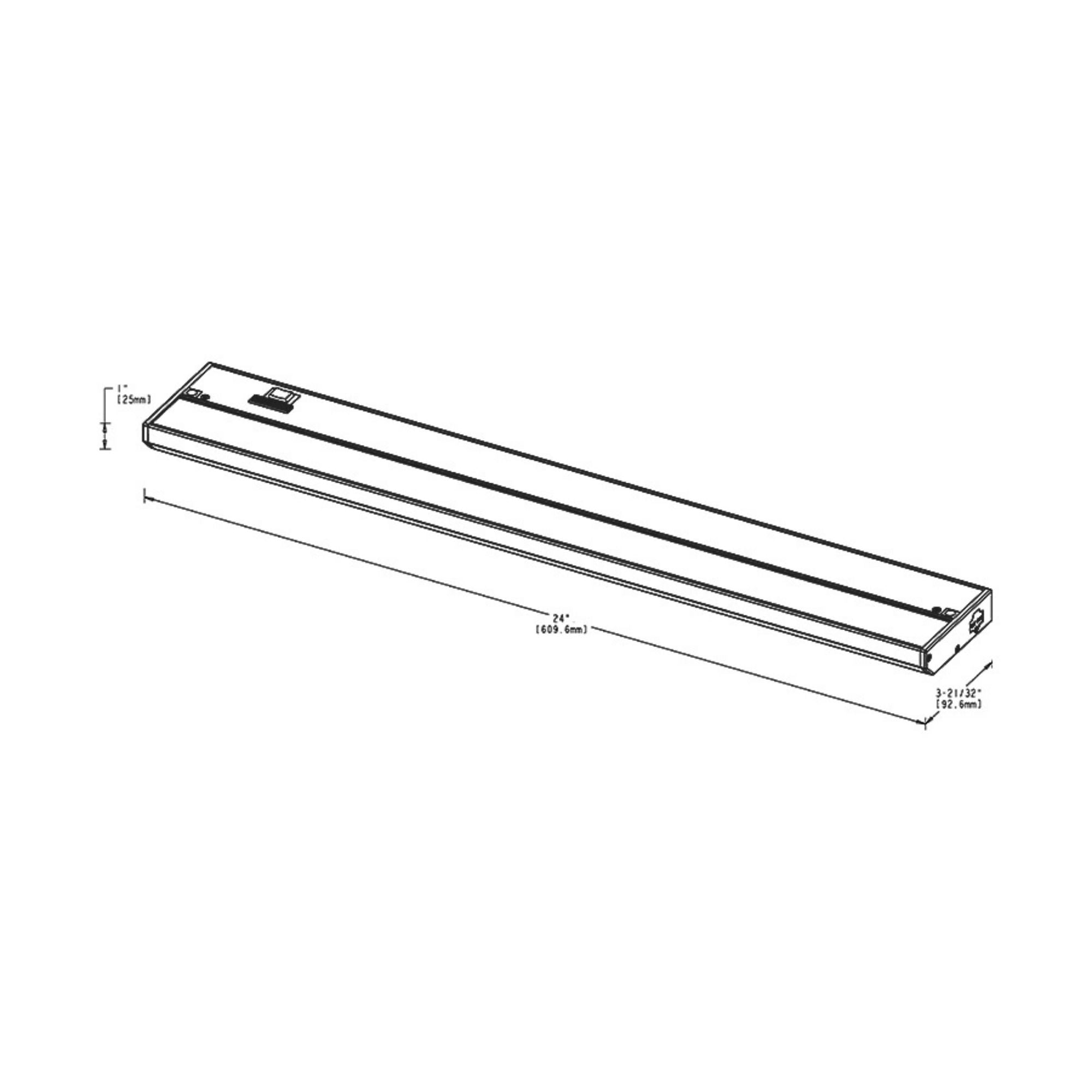 KNOOK 24" LED Under Cabinet Light, Selectable CCT, 13/7W, 120V, Brown