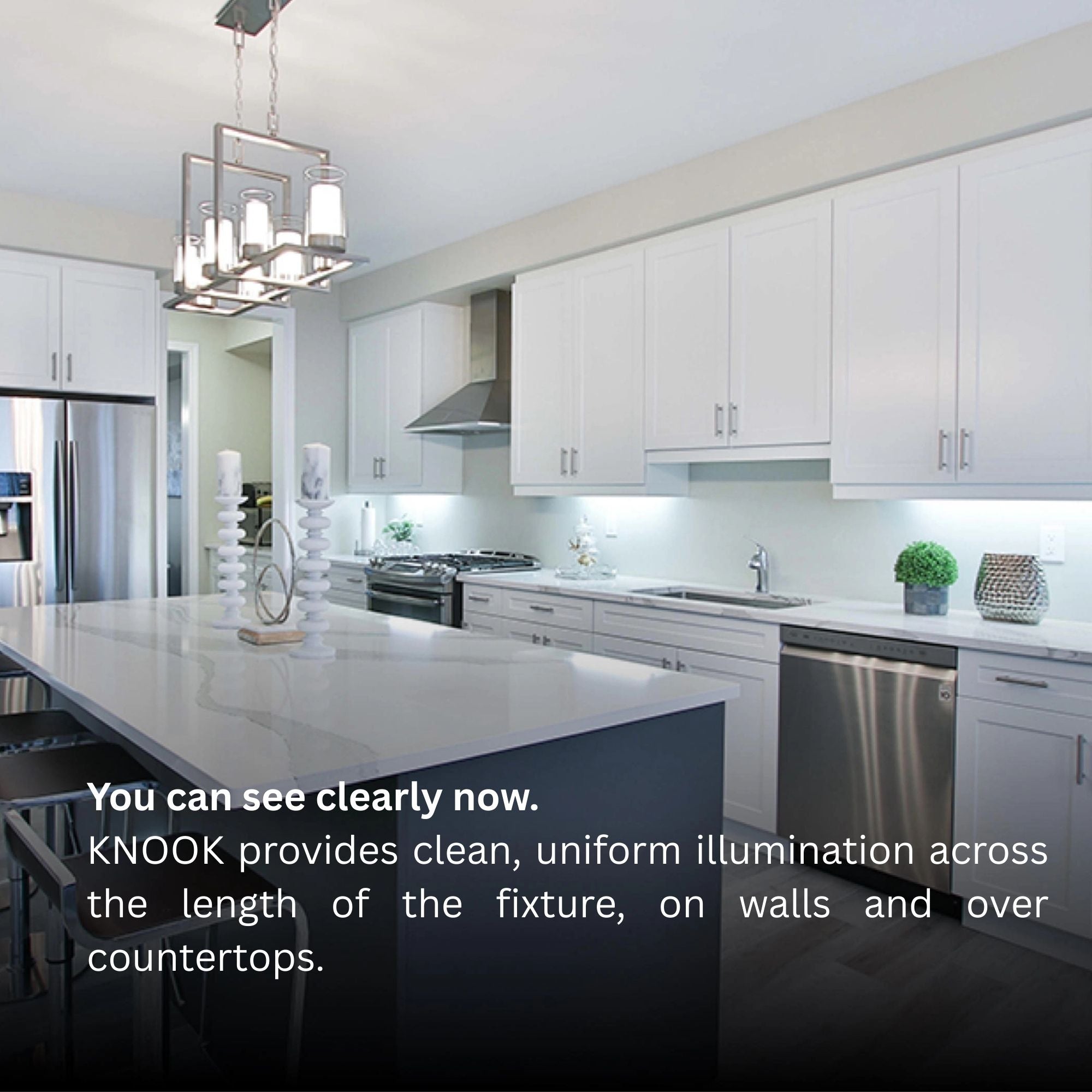KNOOK 24" LED Under Cabinet Light, Selectable CCT, 13/7W, 120V, White