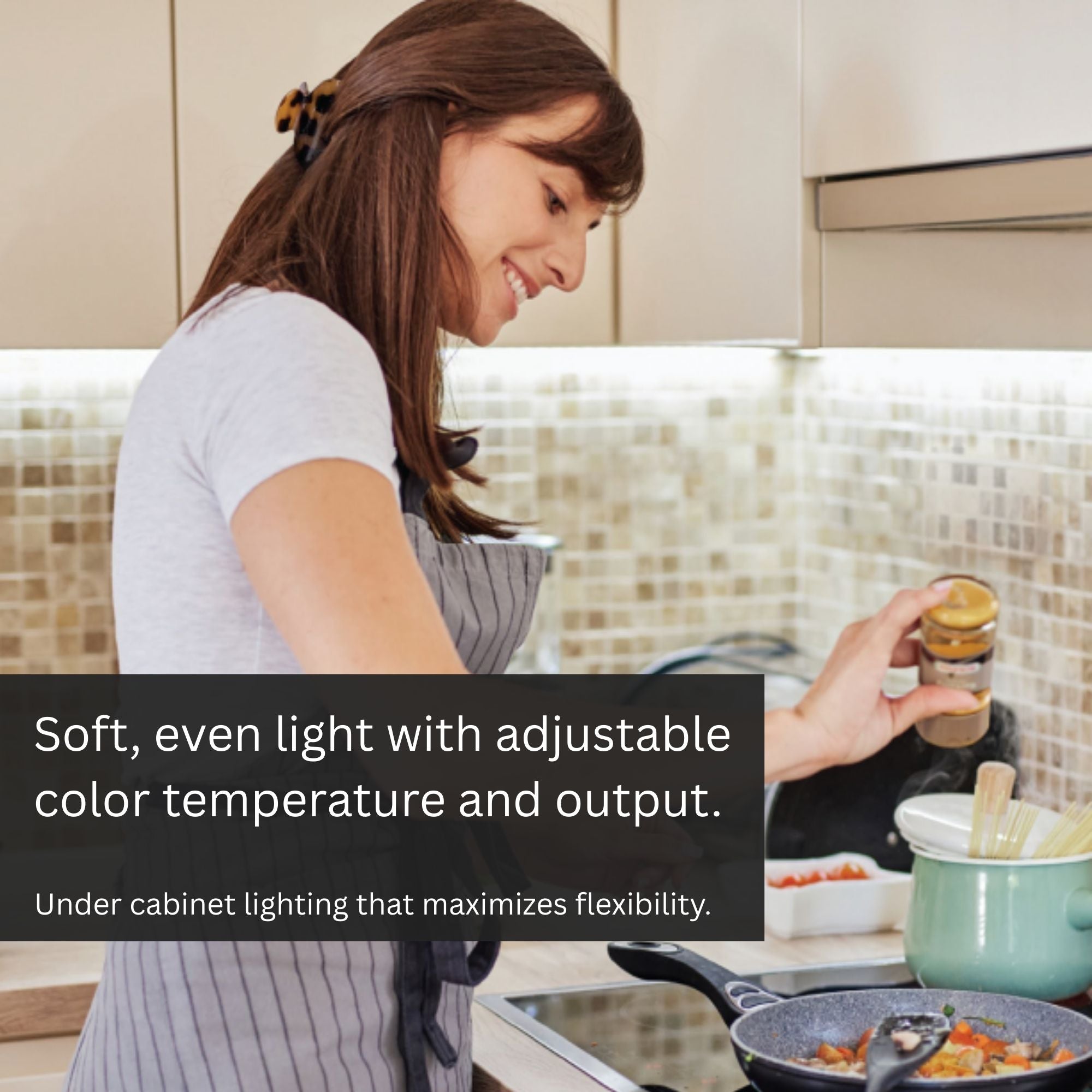 KNOOK 32" LED Under Cabinet Light, Selectable CCT, 16/8W, 120V, White
