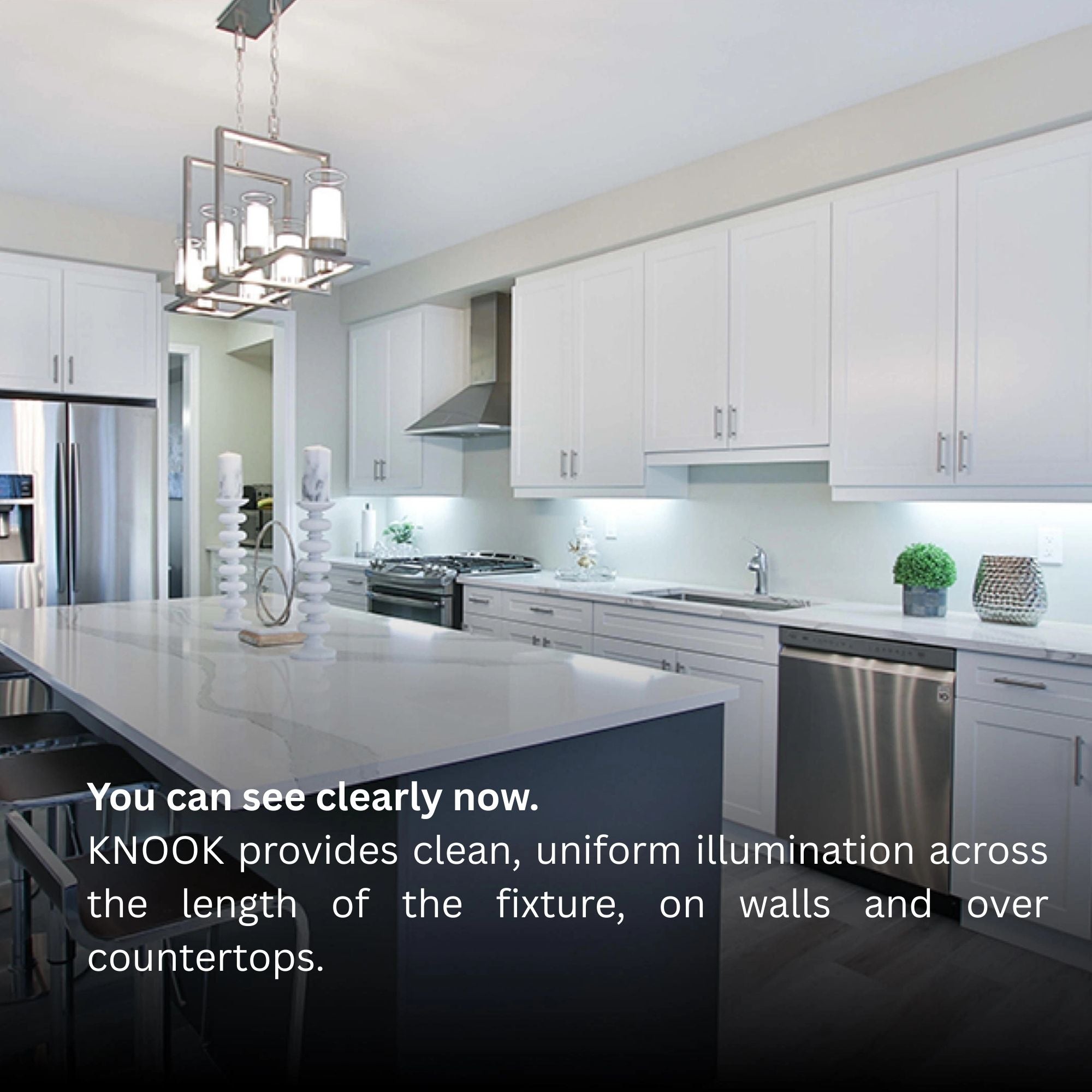 KNOOK 32" LED Under Cabinet Light, Selectable CCT, 16/8W, 120V, White