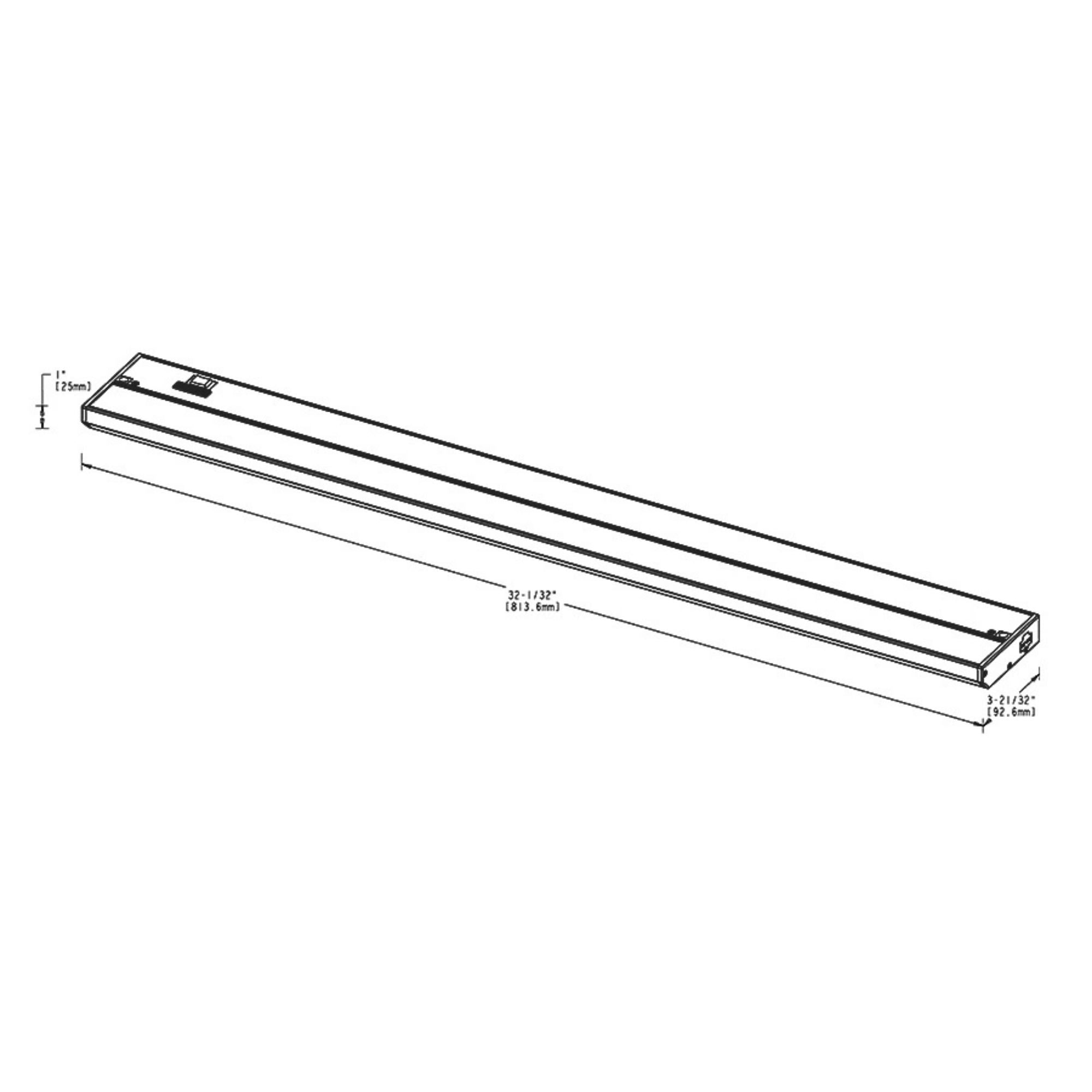 KNOOK 32" LED Under Cabinet Light, Selectable CCT, 16/8W, 120V, White