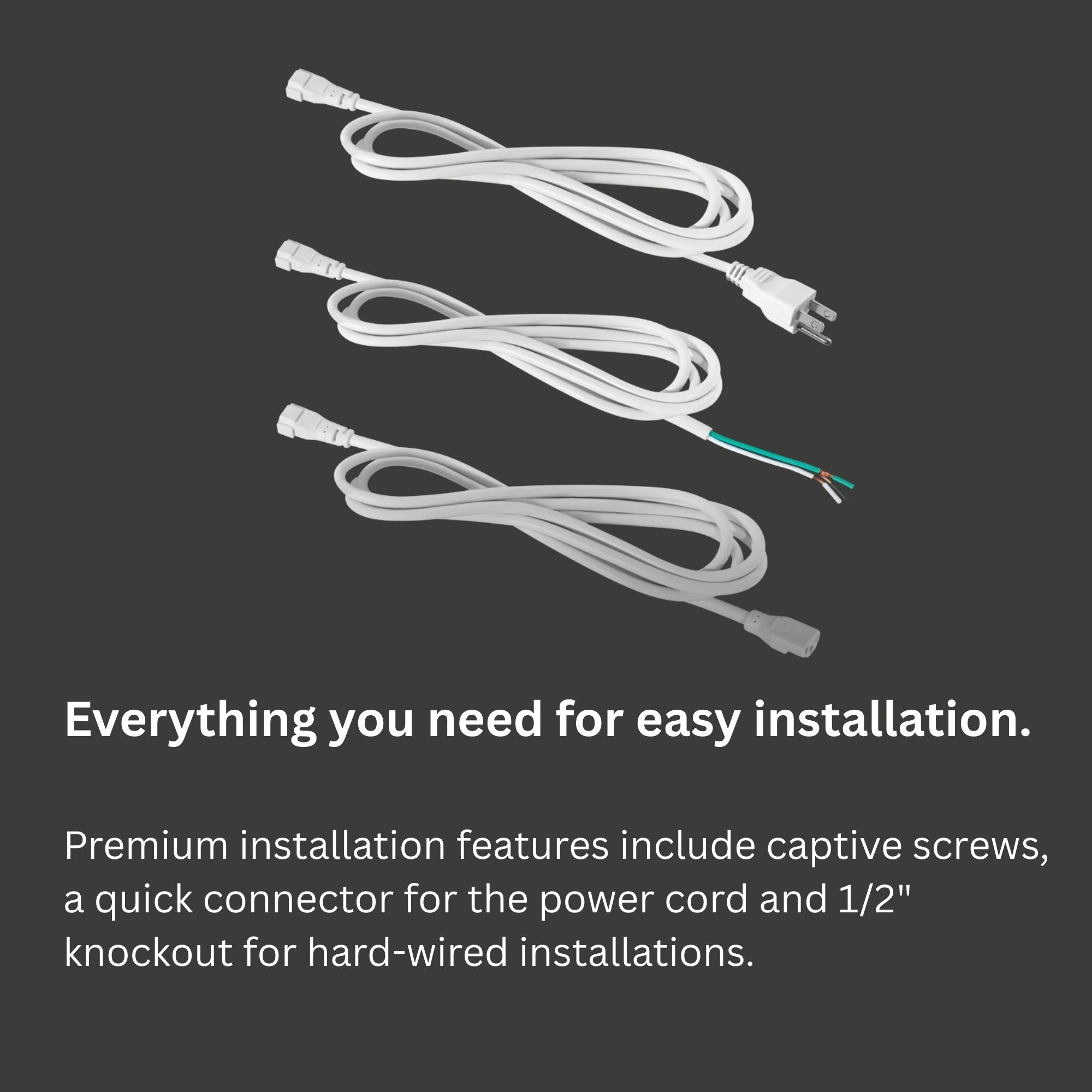 KNOOK 8" LED Under Cabinet Light, Selectable CCT, 4/2W, 120V, White
