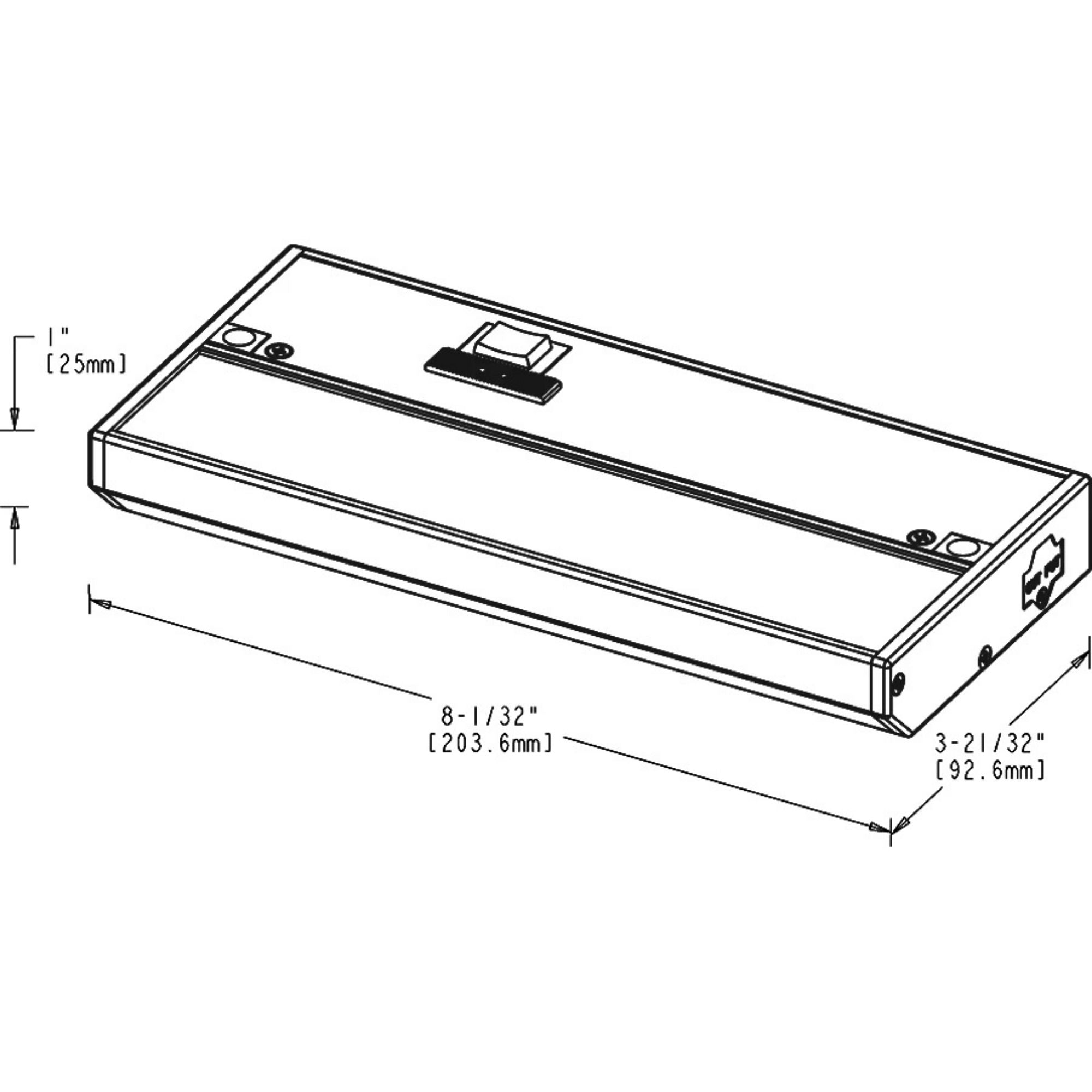 KNOOK 8" LED Under Cabinet Light, Selectable CCT, 4/2W, 120V, White