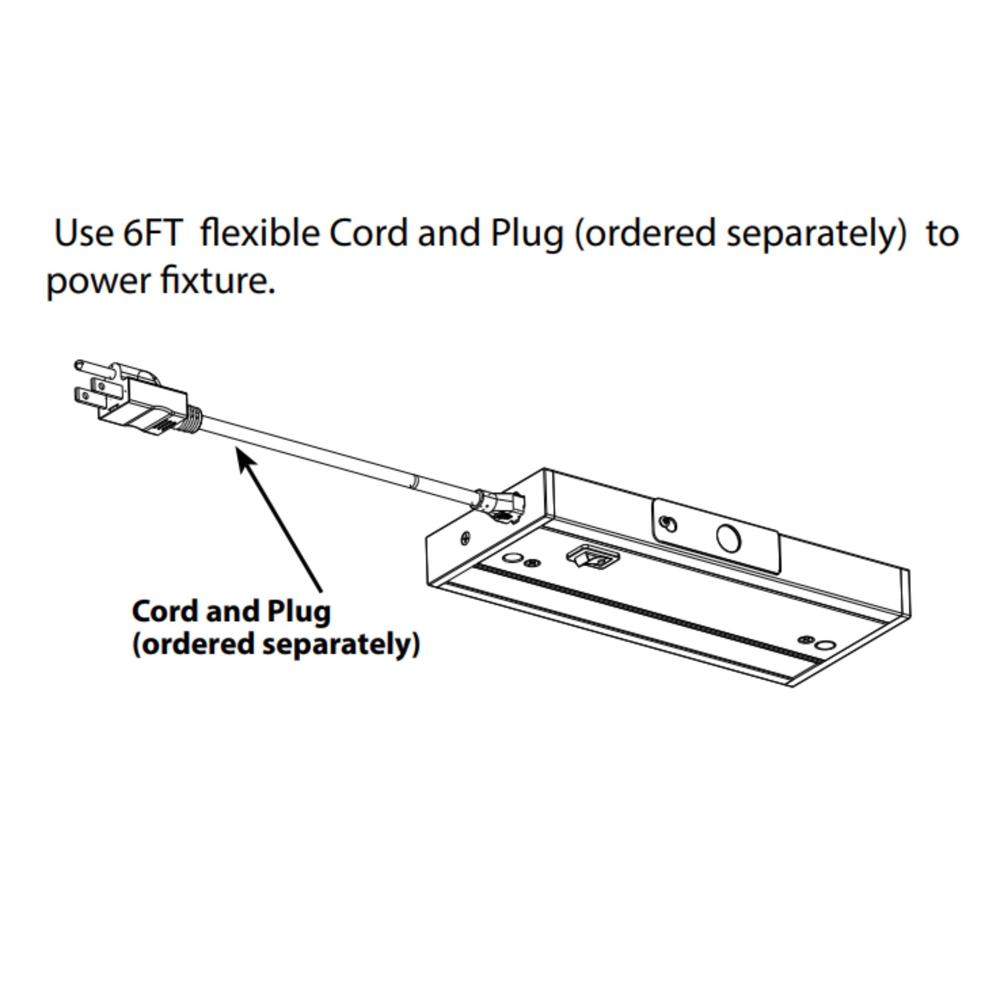 KNOOK 6FT Flexible Fixture-to-Outlet Power Cord, Black
