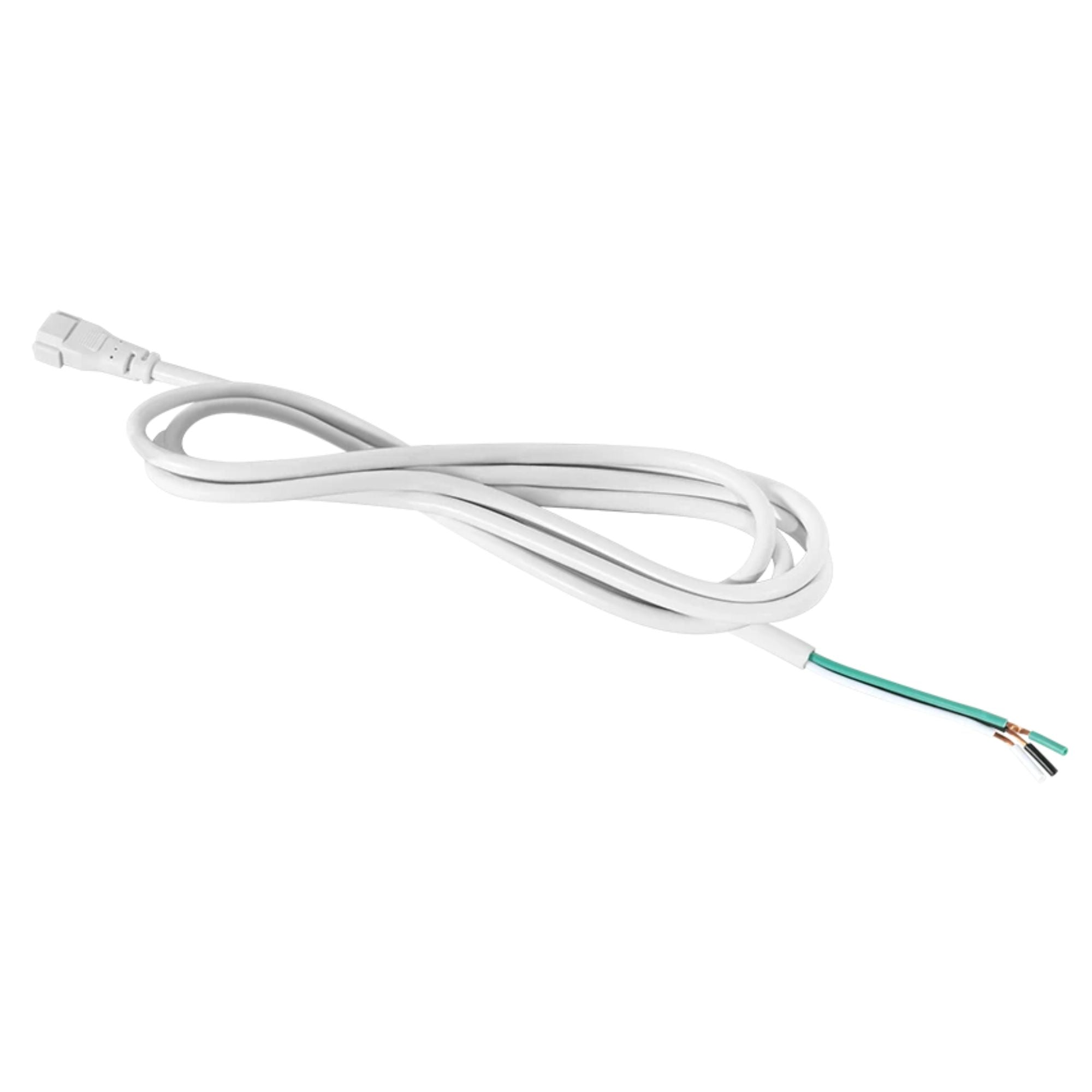 KNOOK 6FT Power Feed Cord Connector for Fixture-to-Junction Box, White