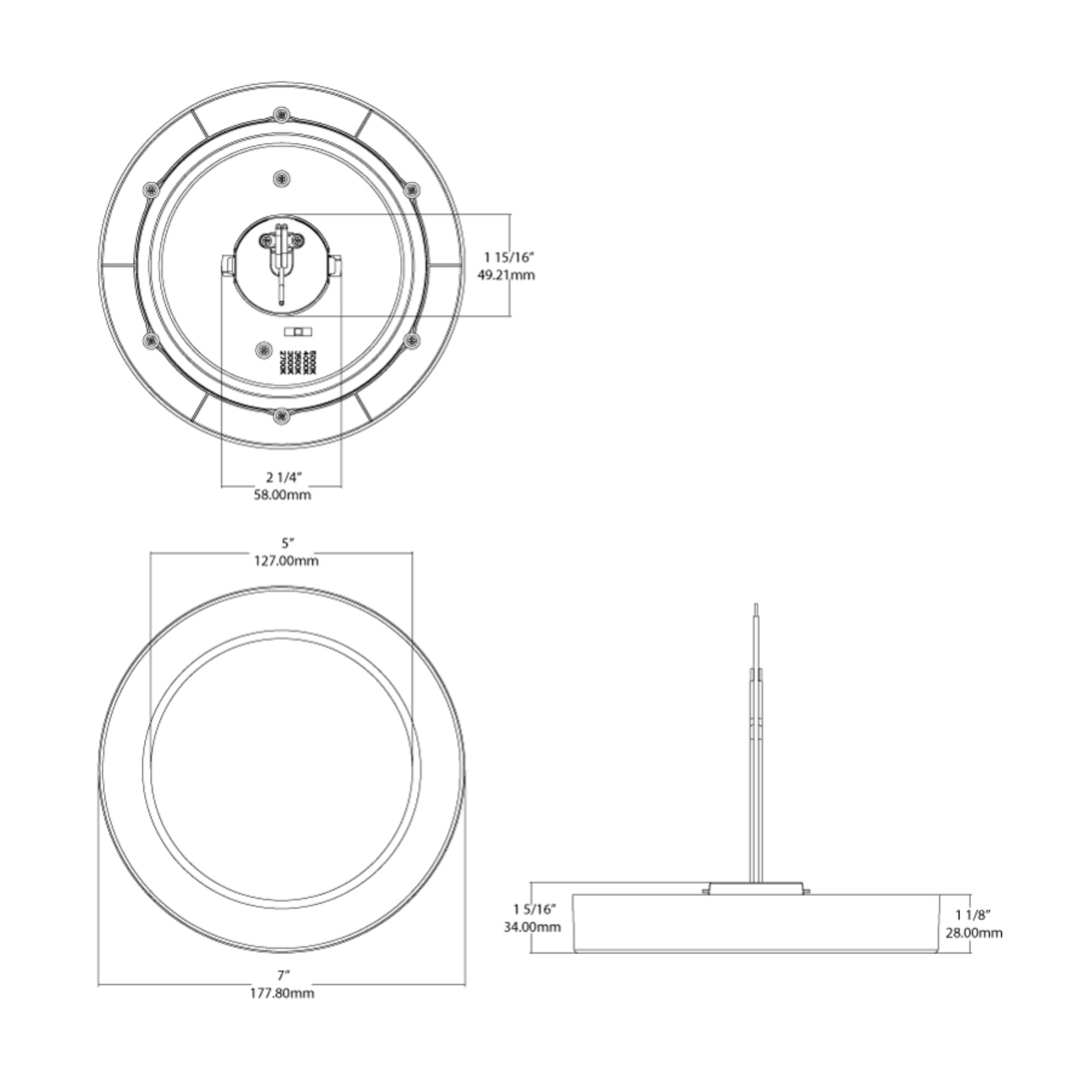 SUMOFA 7" LED Surface Mount, 5CCT, White, 120-277V, Triac Dim