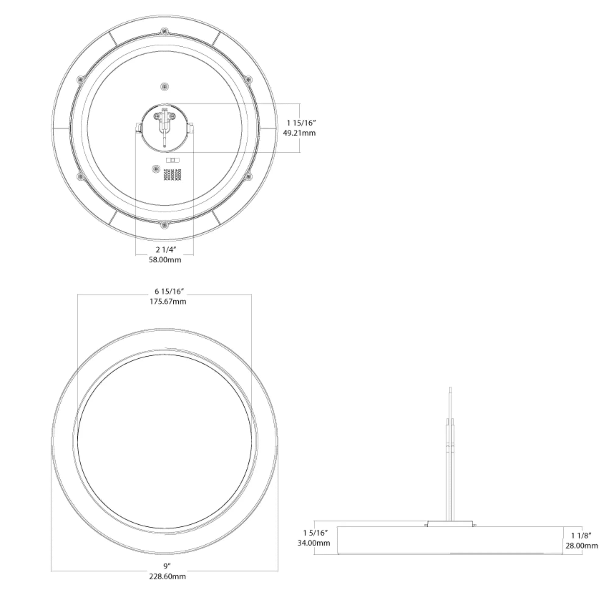 SUMOFA 9" LED Surface Mount, 5CCT, White, 120-277V