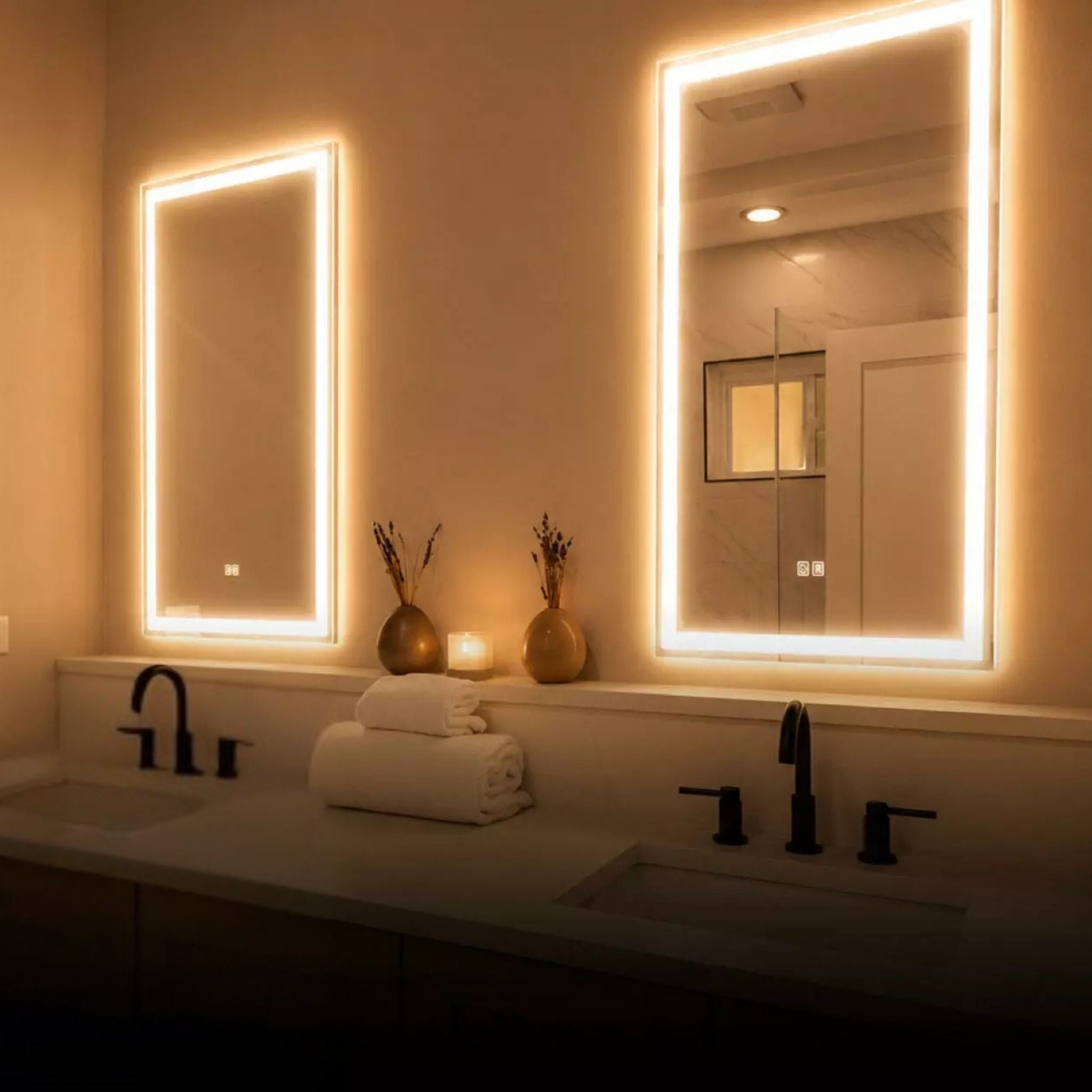 RAB MIRA Mirror Light Frameless Rectangle 18"X32", Integrated LED with 5CCT