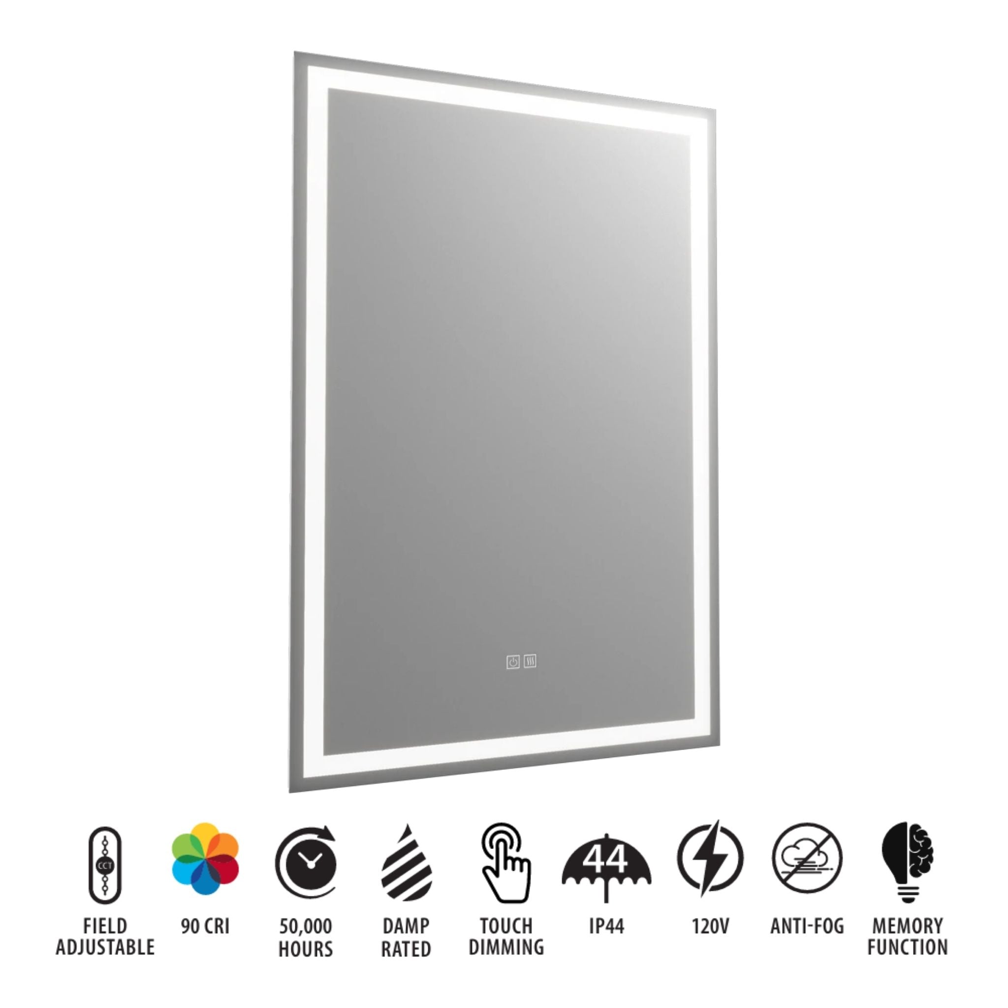 RAB MIRA Mirror Light Frameless Rectangle 24"X36", Integrated LED with 5CCT
