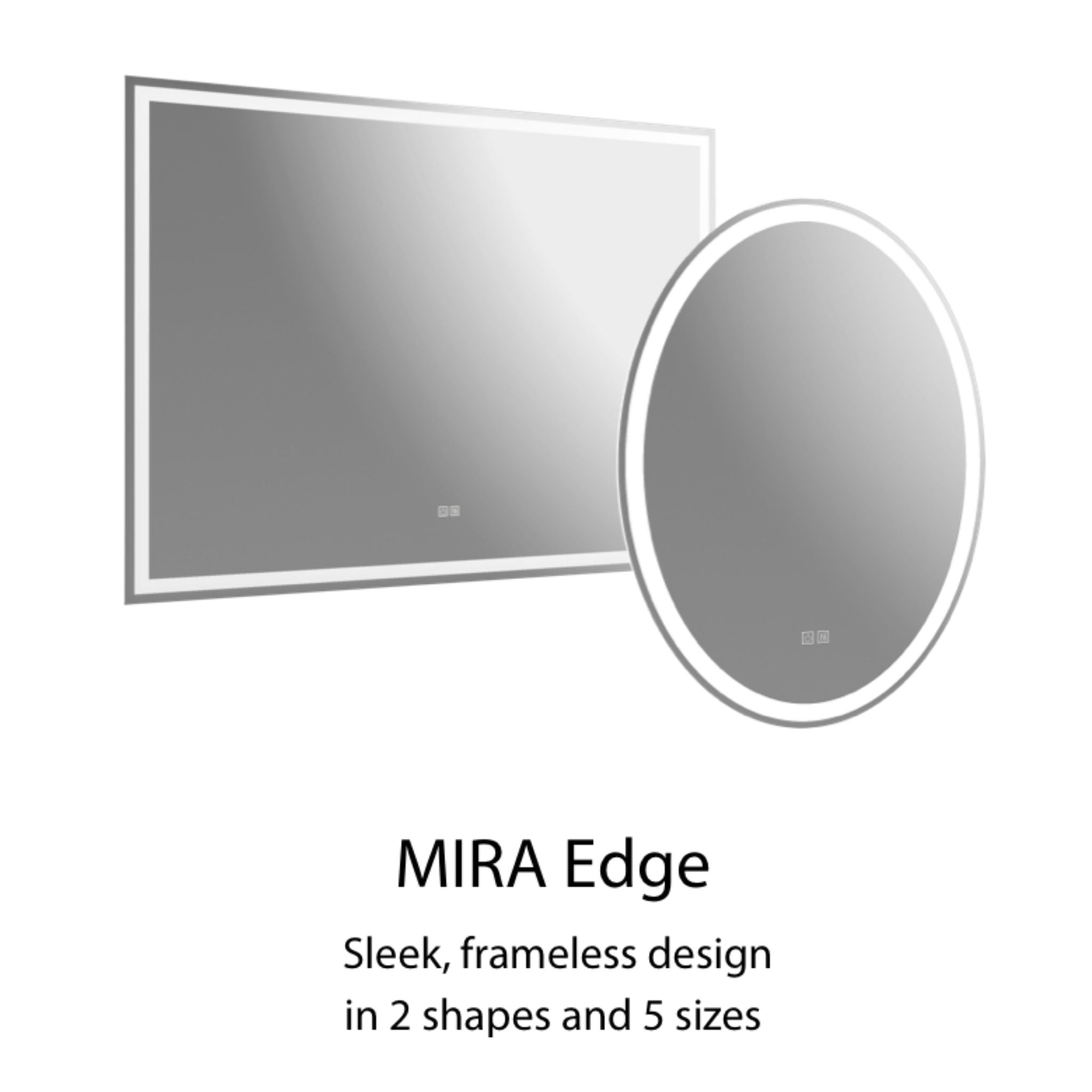 RAB MIRA Mirror Light Frameless Rectangle 48"X36", Integrated LED with 5CCT