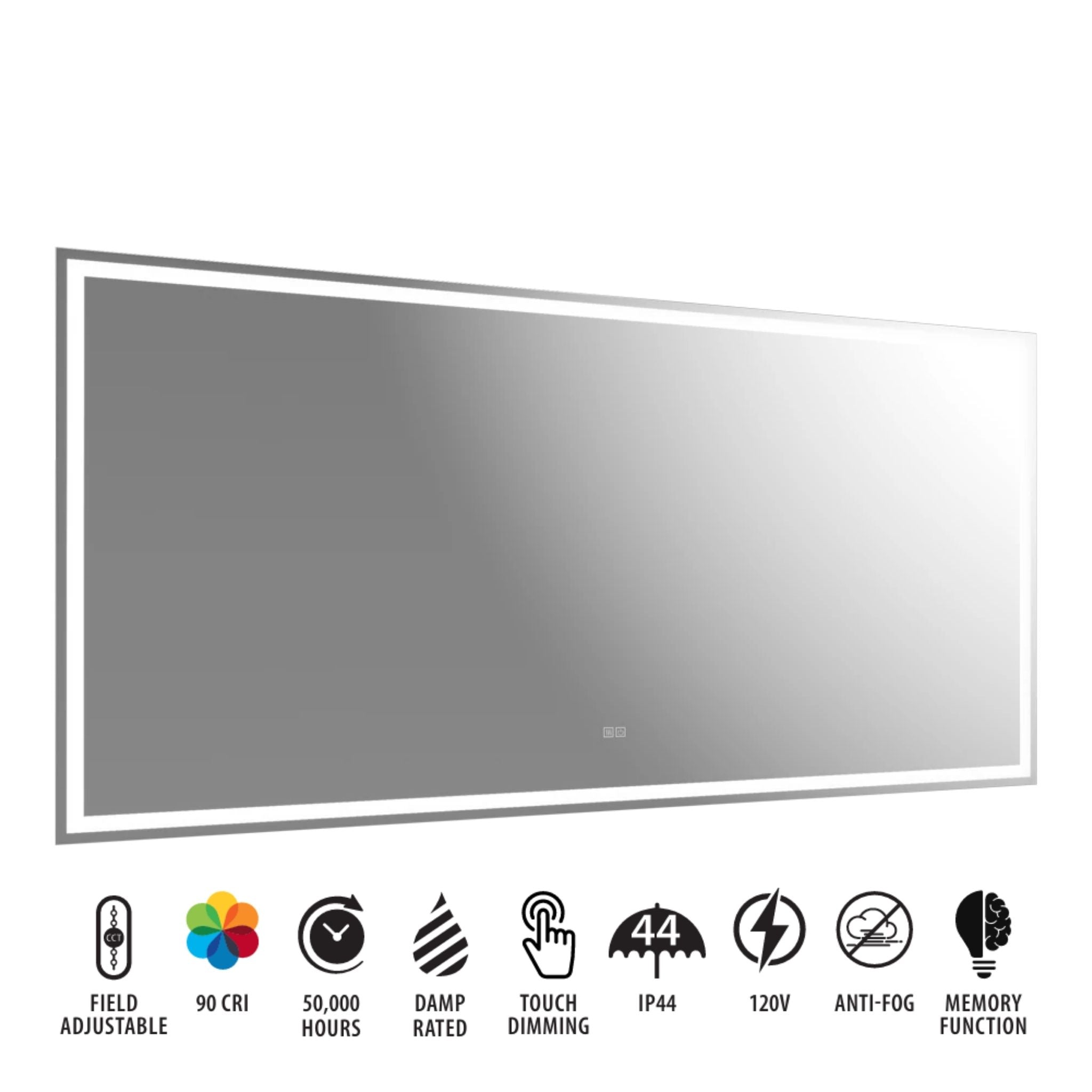 RAB MIRA Mirror Light Frameless Rectangle 72"X36", Integrated LED with 5CCT