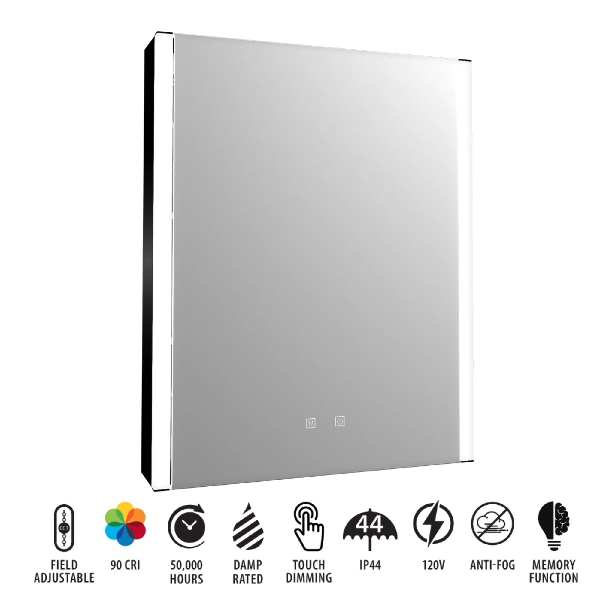 RAB MIRA Mirror Light Cabinet Rectangle 20"X28", Integrated LED with 5CCT