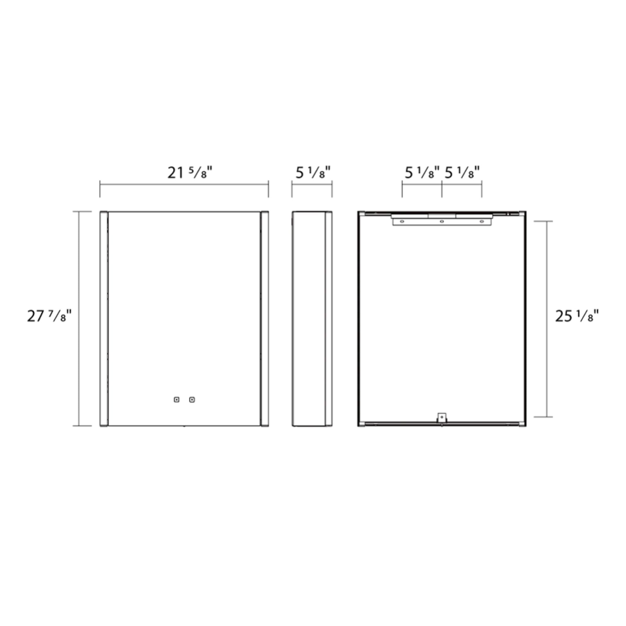RAB MIRA Mirror Light Cabinet Rectangle 20"X28", Integrated LED with 5CCT