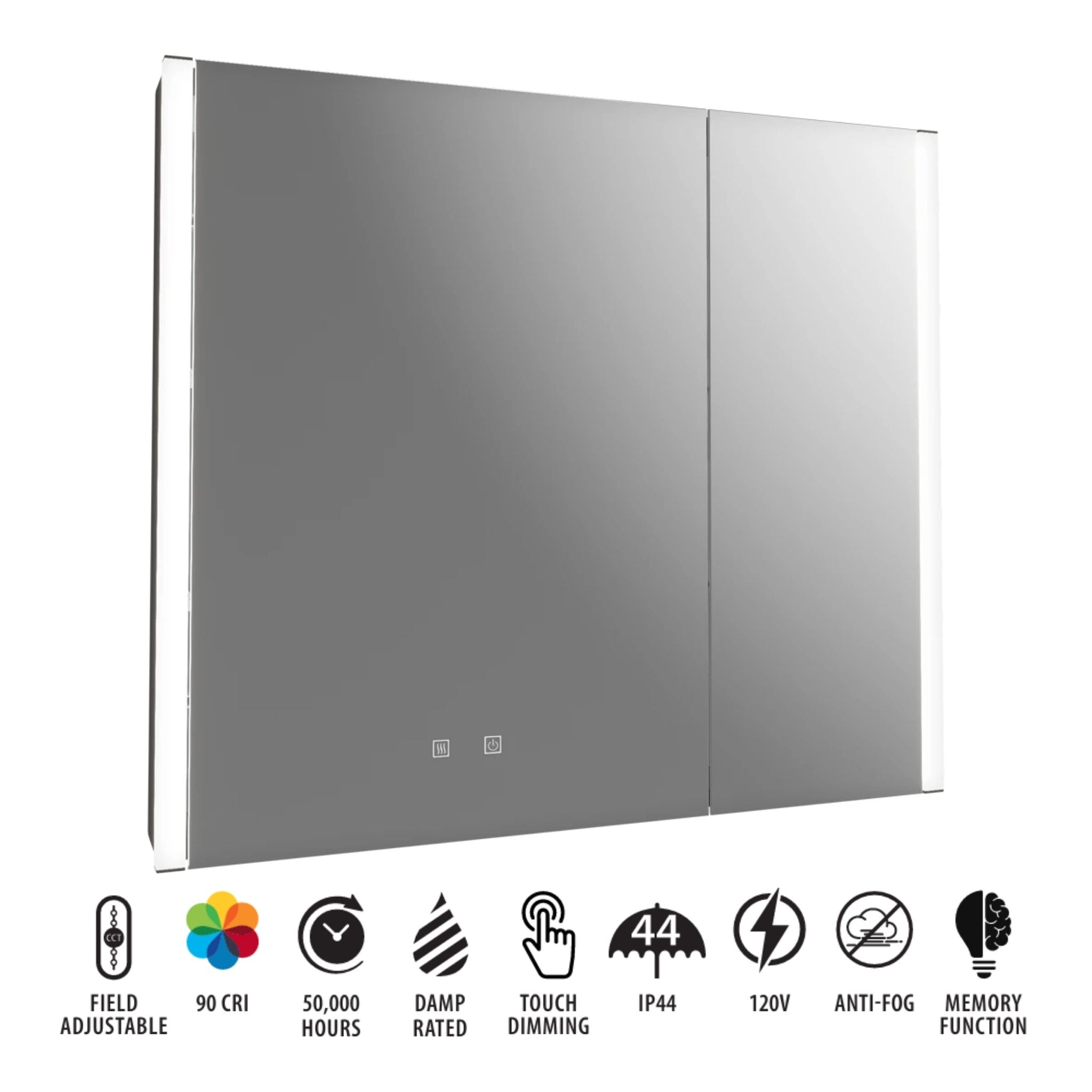 RAB MIRA Mirror Light Cabinet Rectangle 32"X28", Integrated LED with 5CCT