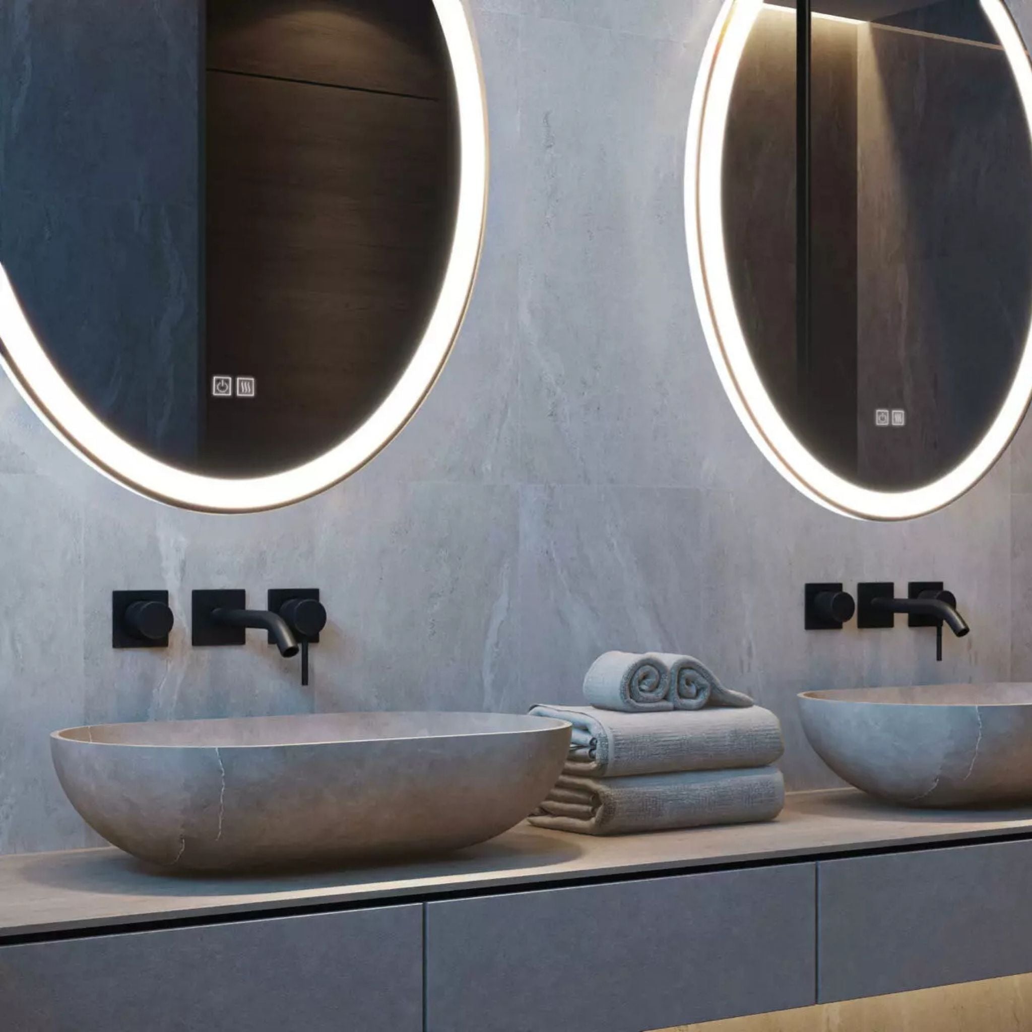 RAB MIRA Mirror Light Frameless Ellipse 24"X32", Integrated LED with 5CCT