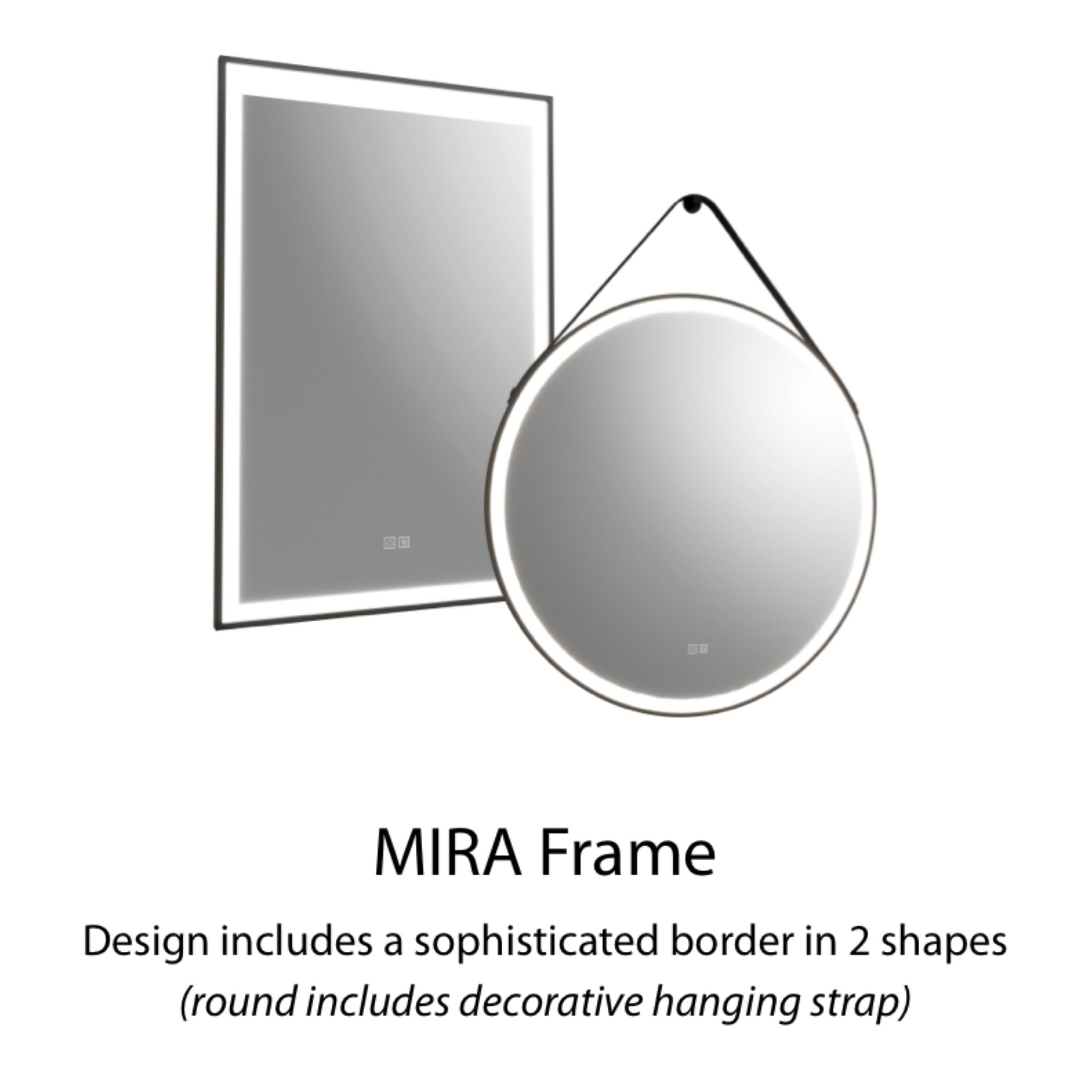 RAB MIRA Mirror Light with Black Frame Rectangle 24"X36", Integrated LED with 5CCT