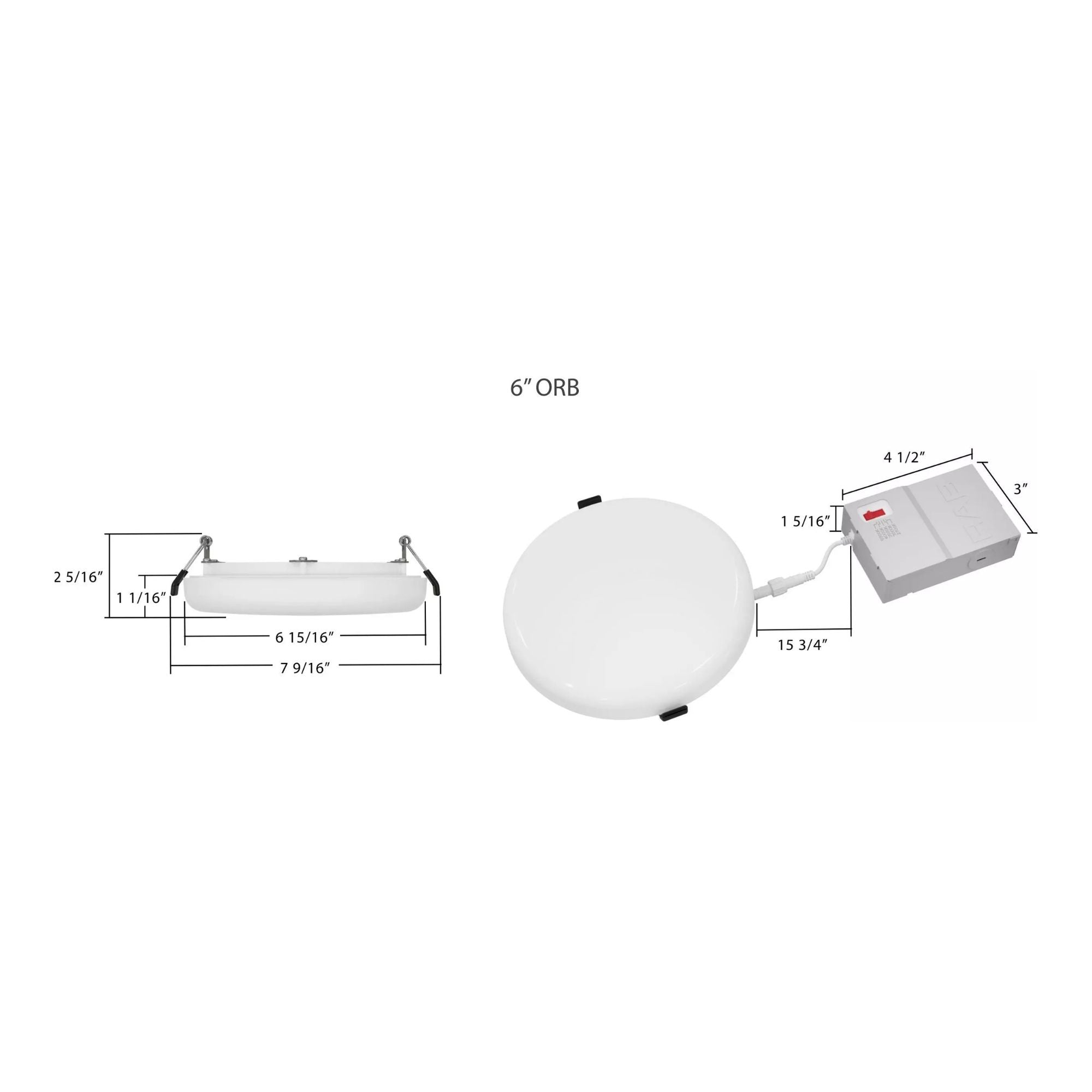 RAB ORB6 6 in. Trimless Downlight 13W Selectable CCT Wet Rated