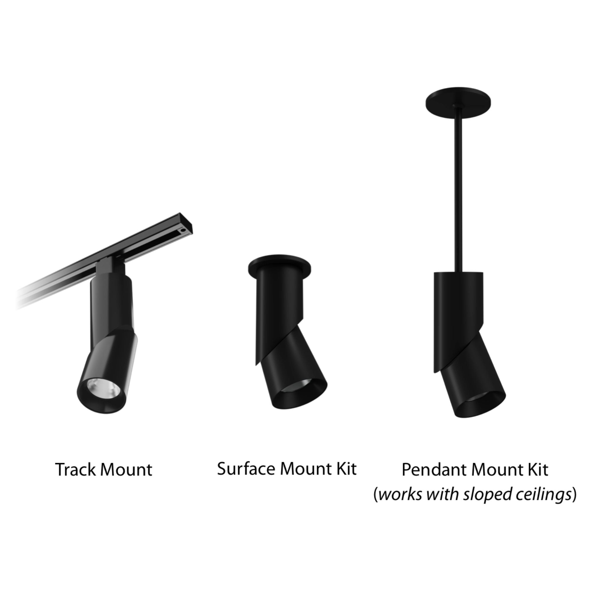 RAB Pivot Track Head, H-Type, Black, Selectable CCT, 807 Lumens, 36° Optics