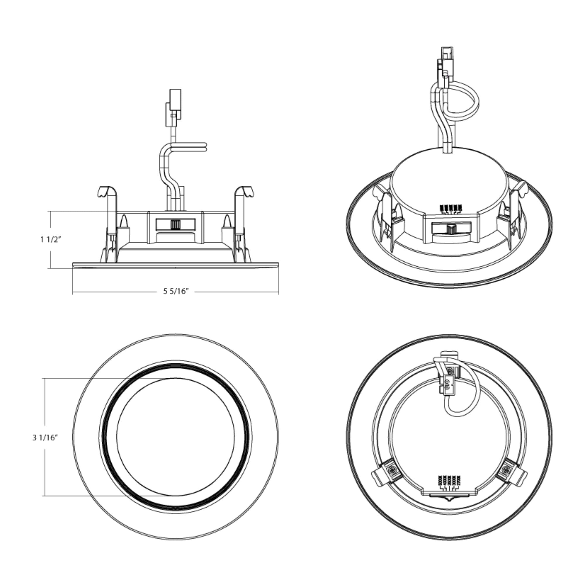 4" R34 Retrofit LED Can Light, 700 Lm, CCT-Adjustable, Round Baffle Trim - Bees Lighting