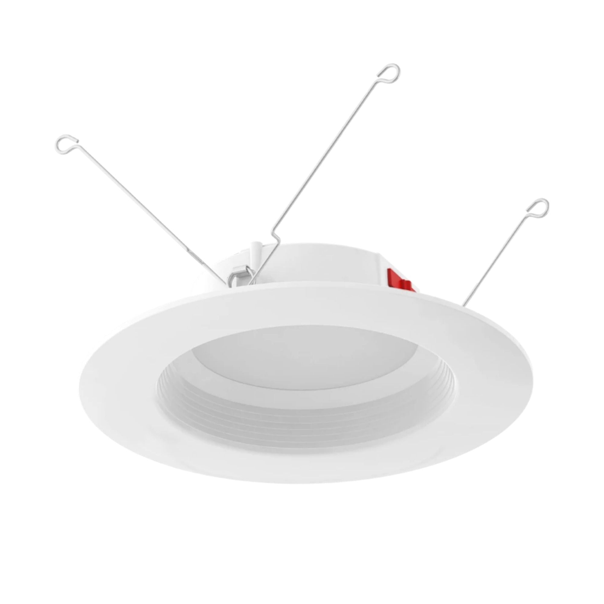 6" R34 Retrofit LED Can Light, 900 Lm, CCT-Adjustable, Round Baffle Trim
