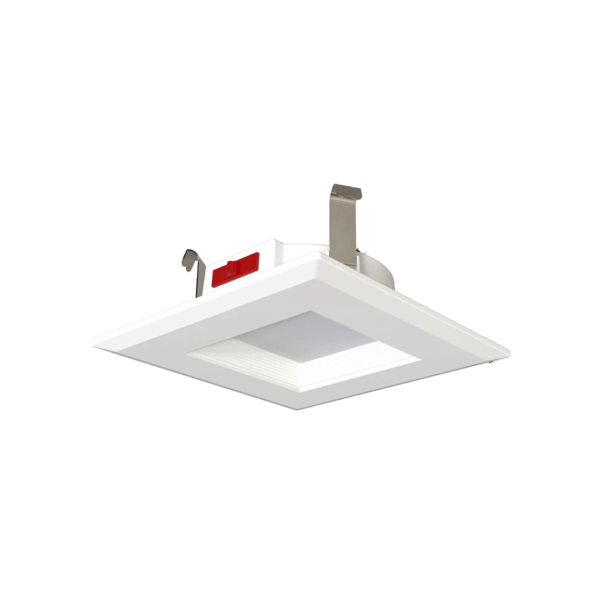4" R34 Retrofit LED Can Light, 600 Lm, CCT-Adjustable, Square Baffle Trim