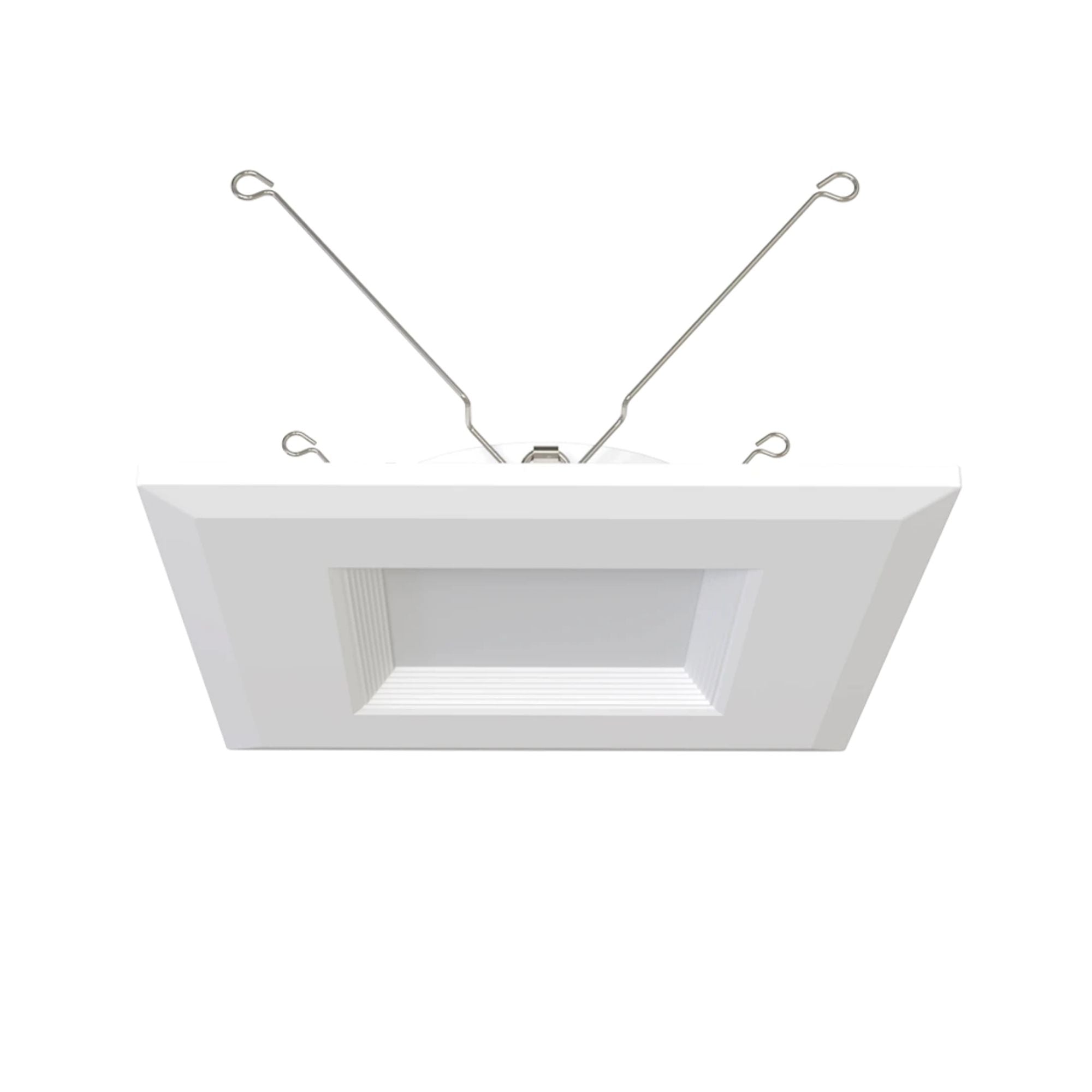 6" R34 Retrofit LED Can Light, 900 Lm, CCT-Adjustable, Square Baffle Trim