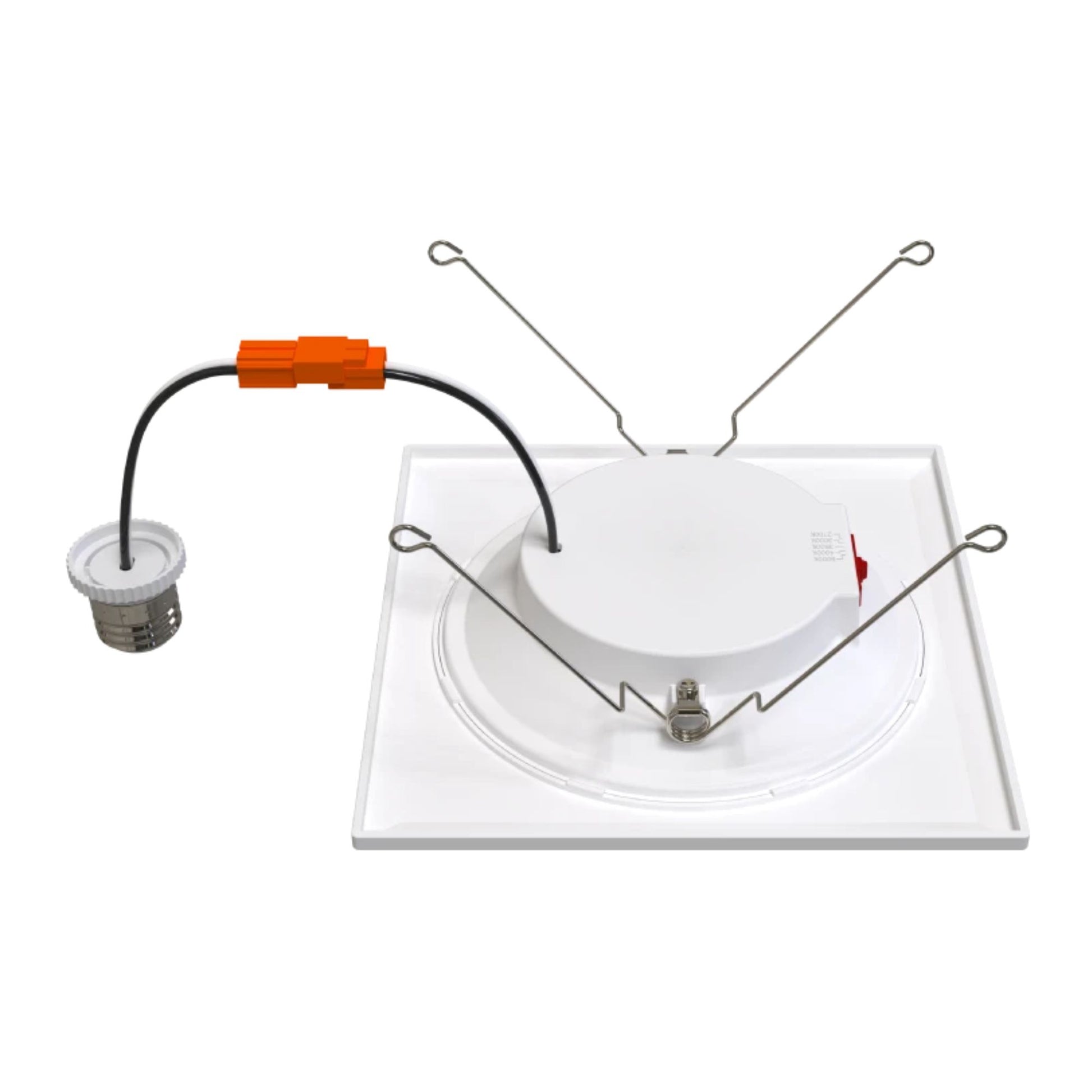 6" R34 Retrofit LED Can Light, 900 Lm, CCT-Adjustable, Square Baffle Trim - Bees Lighting