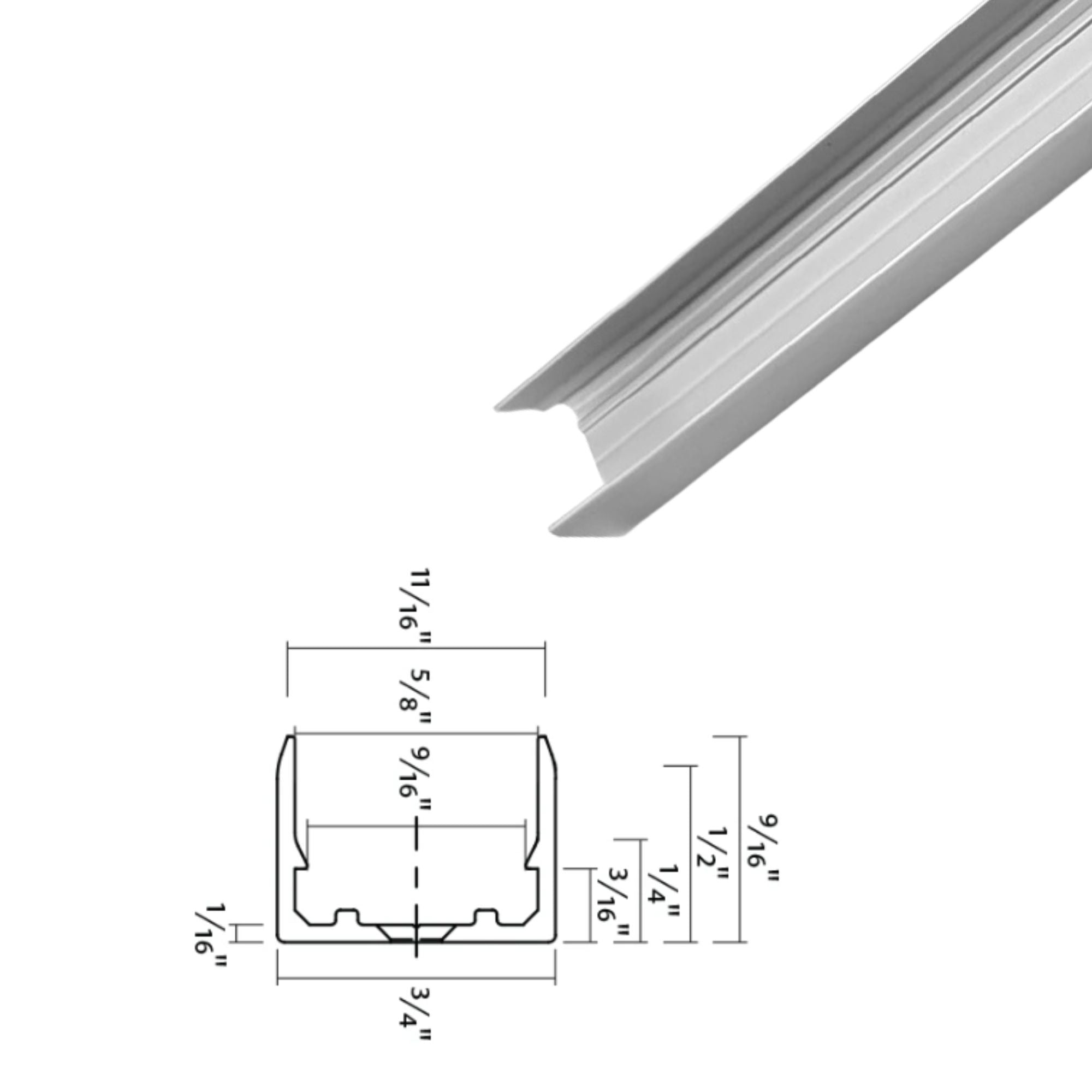 3.28ft NEOFLEX 16mm Tape Light Aluminum Mounting Channel - Bees Lighting