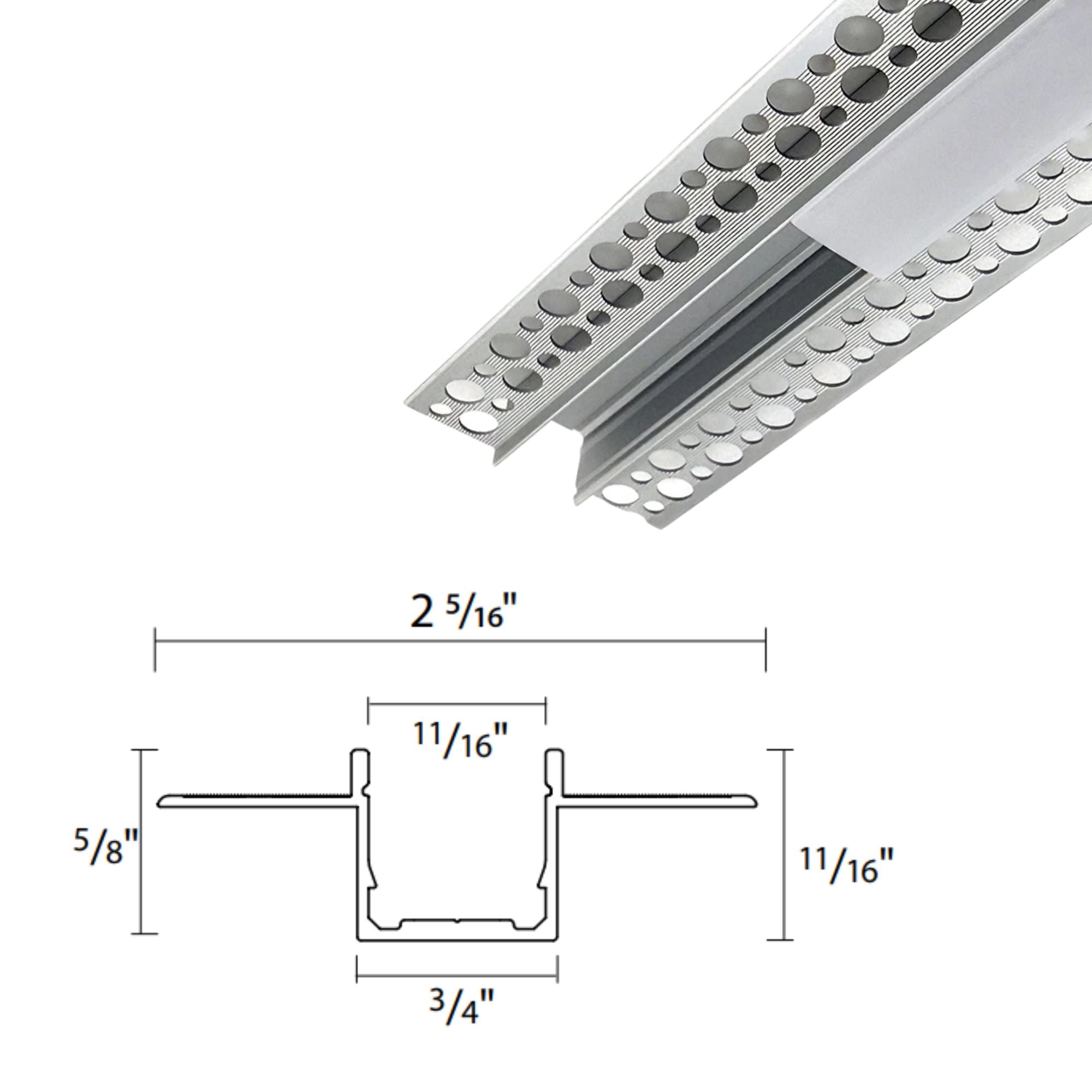 RAB TAP16TL PURELINE 3.28 ft. (1M) Surface Mount Channel for Linear Tape Light
