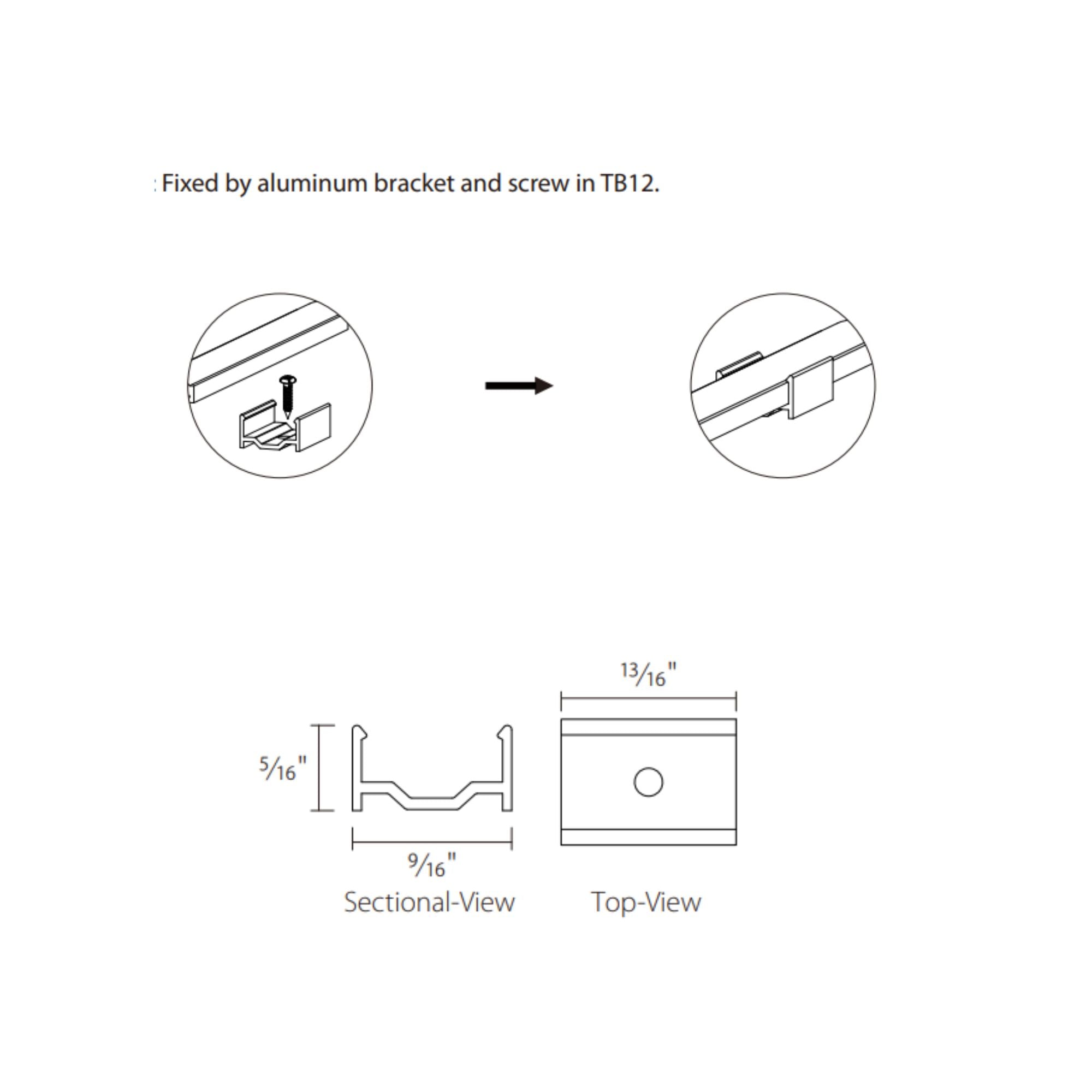 RAB TB12 Mounting Bracket for PURELINE & COB Tape Lights