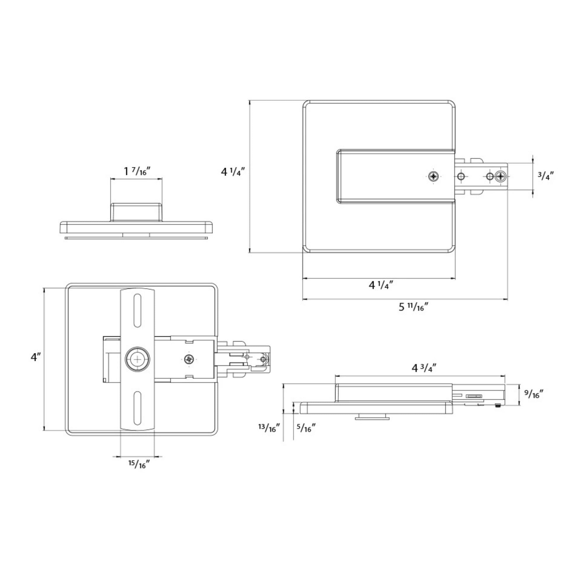 RAB Track Junction Box End Feed with Cover