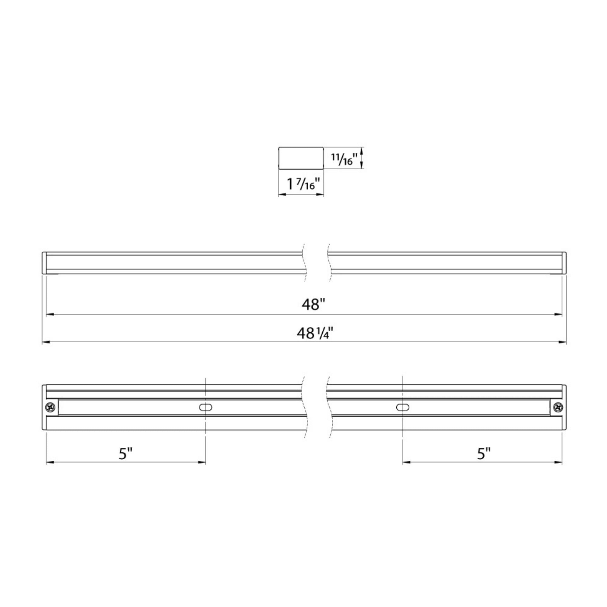 RAB 4 ft Track Rail, White, H-Type