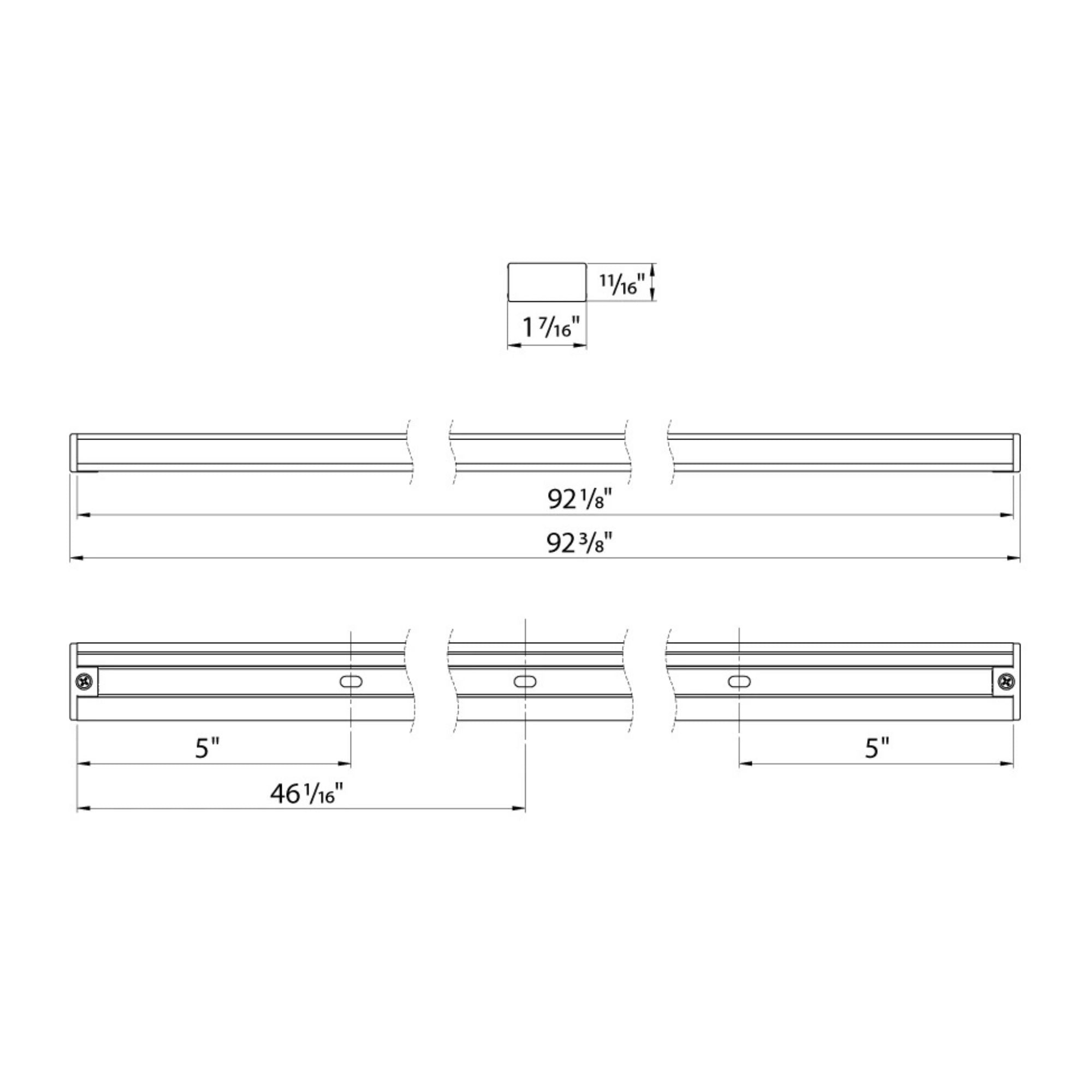 RAB 8 ft Track Rail, White, H-Type