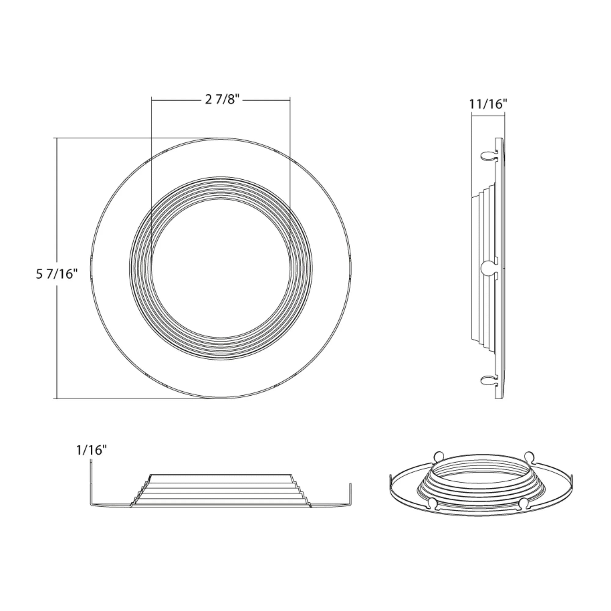 4" Round Trim Baffle Black Finish
