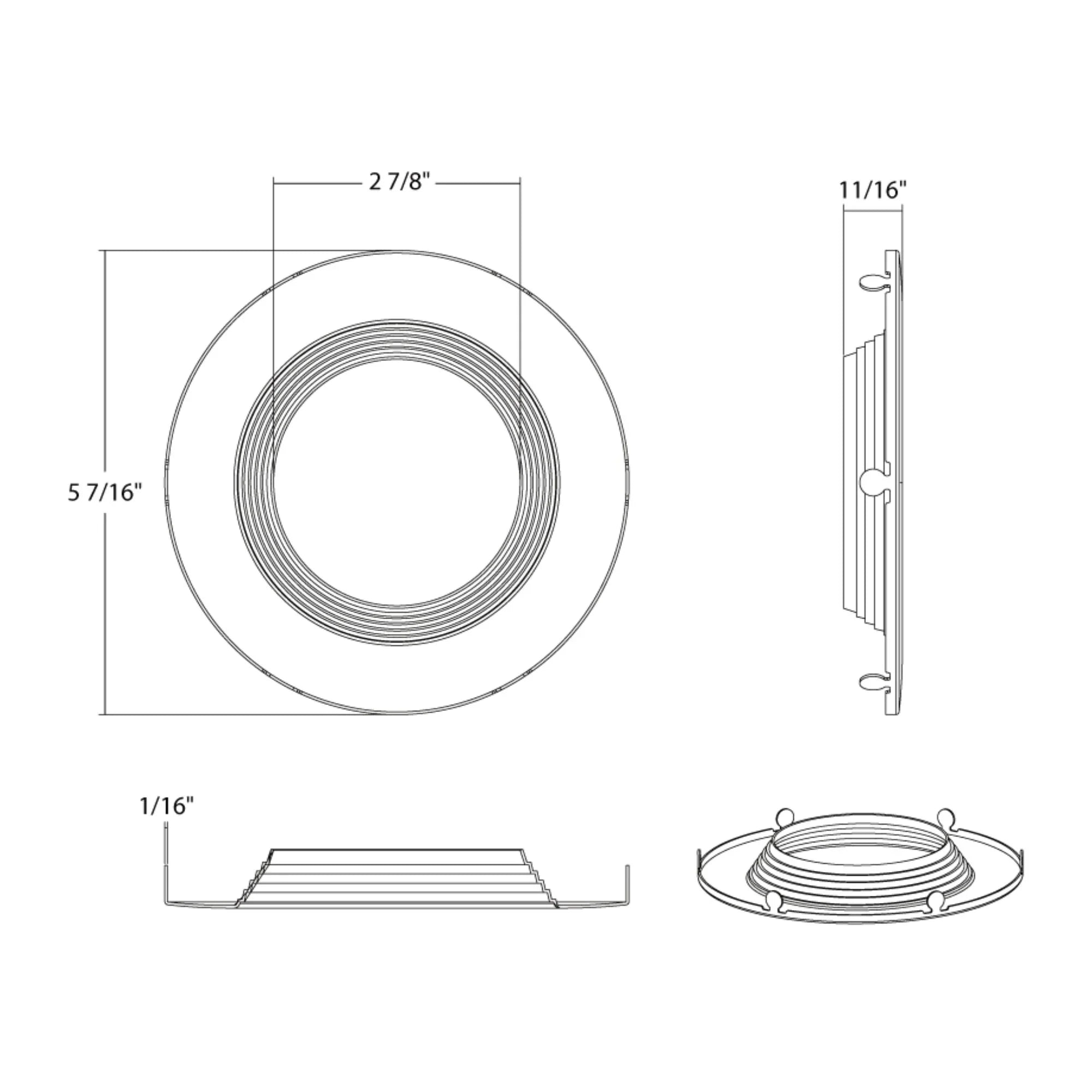 4" Round Trim Baffle Brushed Nickel Finish