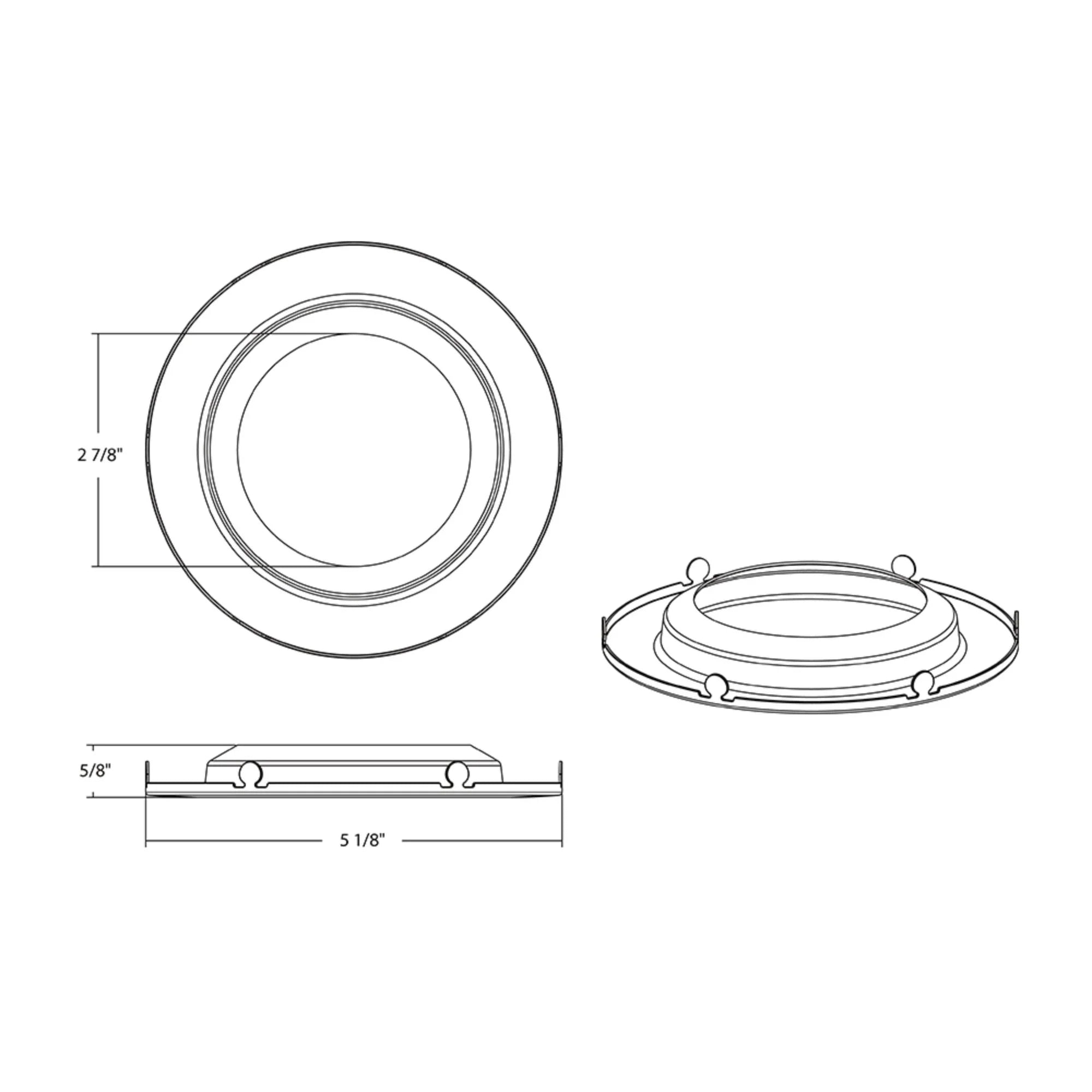 4" Round Trim Smooth Brushed Nickel Finish