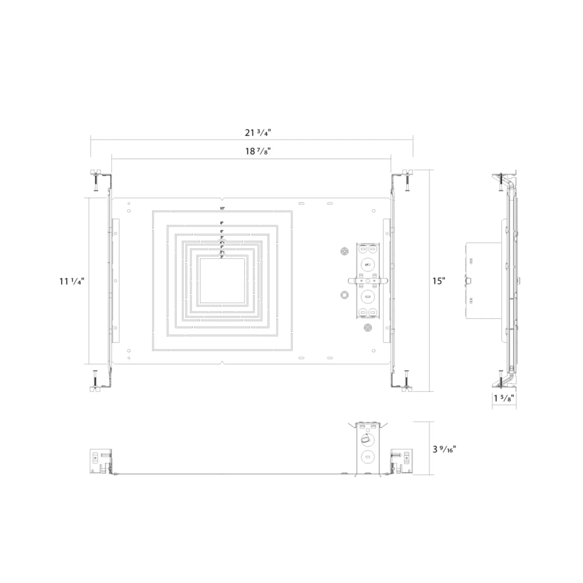ND22 Mounting Plate with Nailer Bar for Square Downlights