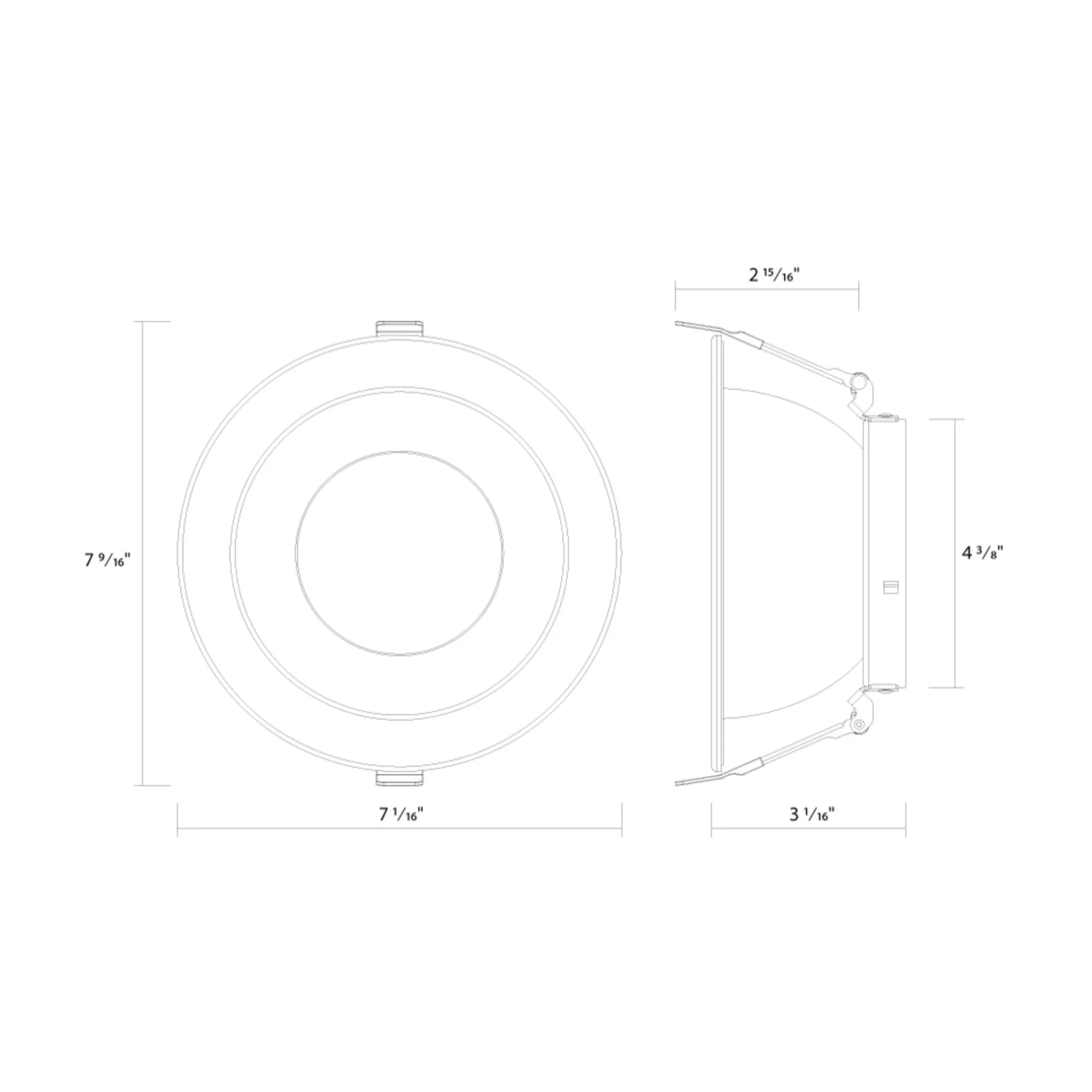 ND22 6" Round Trim Black Reflector and Flange for ND22-20, ND22-30 and ND22-50