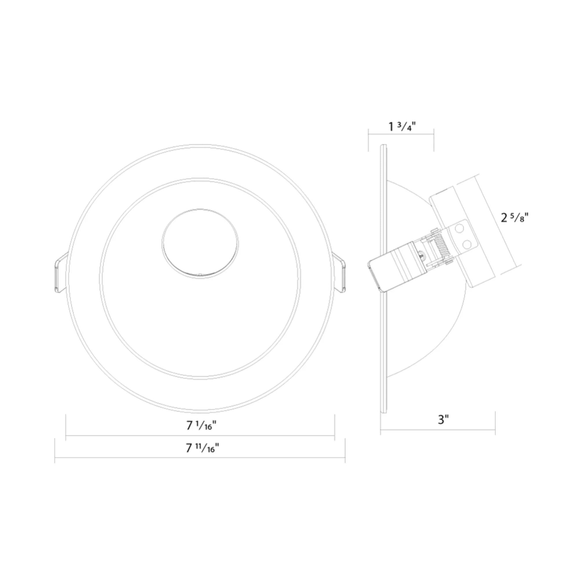 ND22 6" Round Wall Wash Trim Black Reflector and Flange for ND22-12