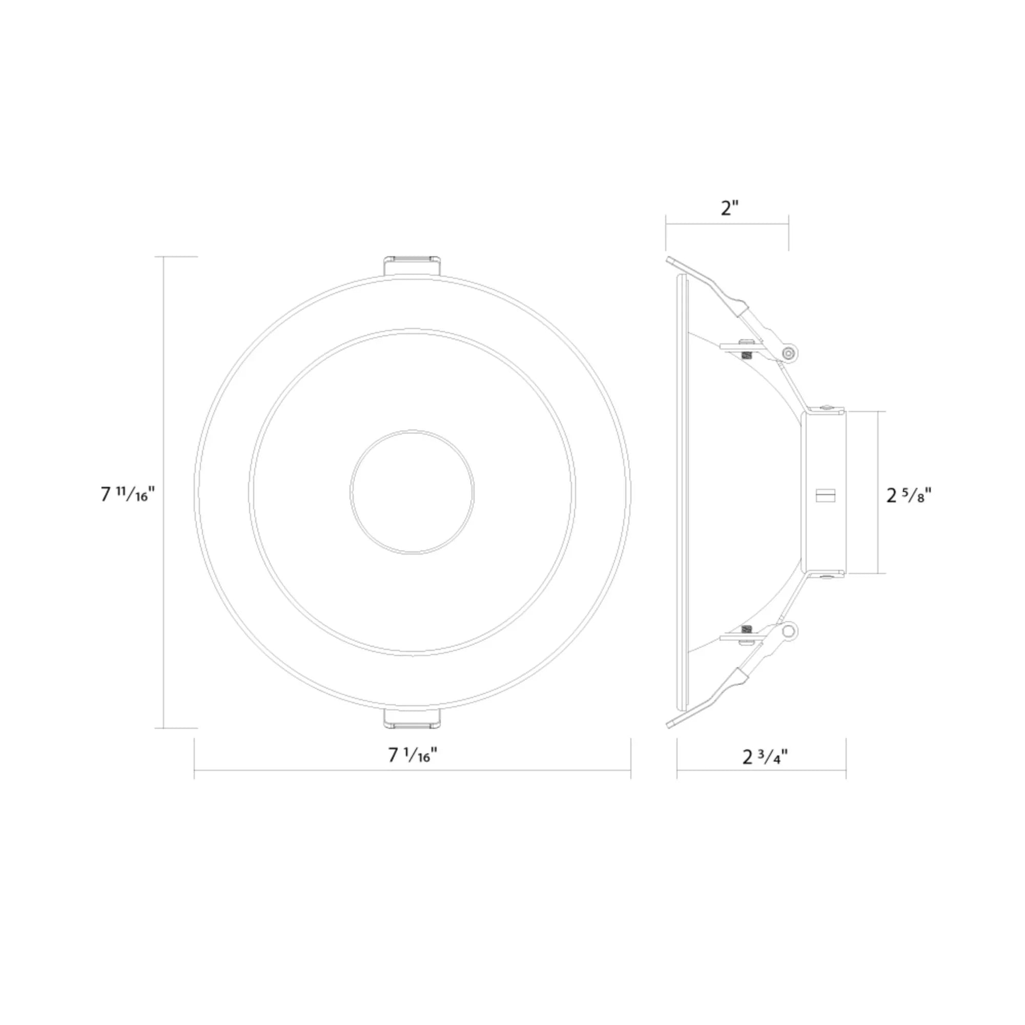 ND22 6" Round Trim Black Reflector and Flange for ND22-12