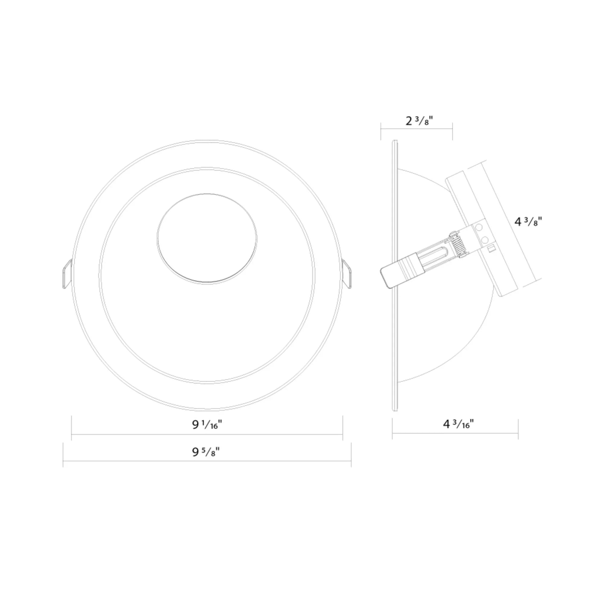 ND22 8" Round Wall Wash Trim Haze Reflector and White Flange for ND22-20, ND22-30 and ND22-50