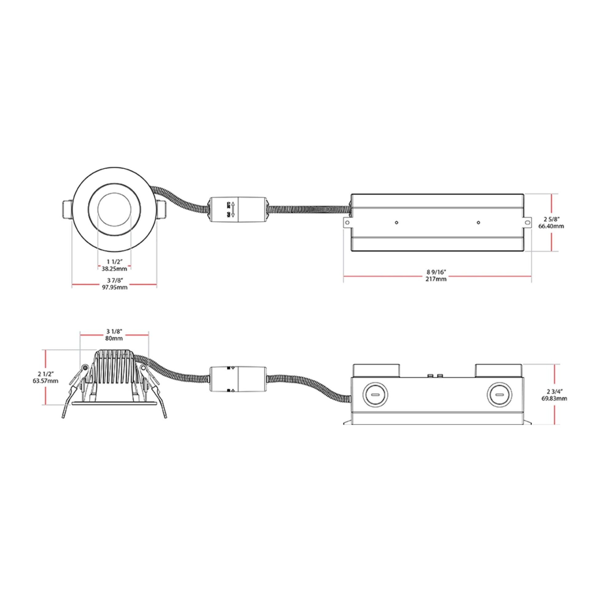 3" Deep Regress Commercial Downlight, 650 Lm, 4-CCT, White Finish - Bees Lighting